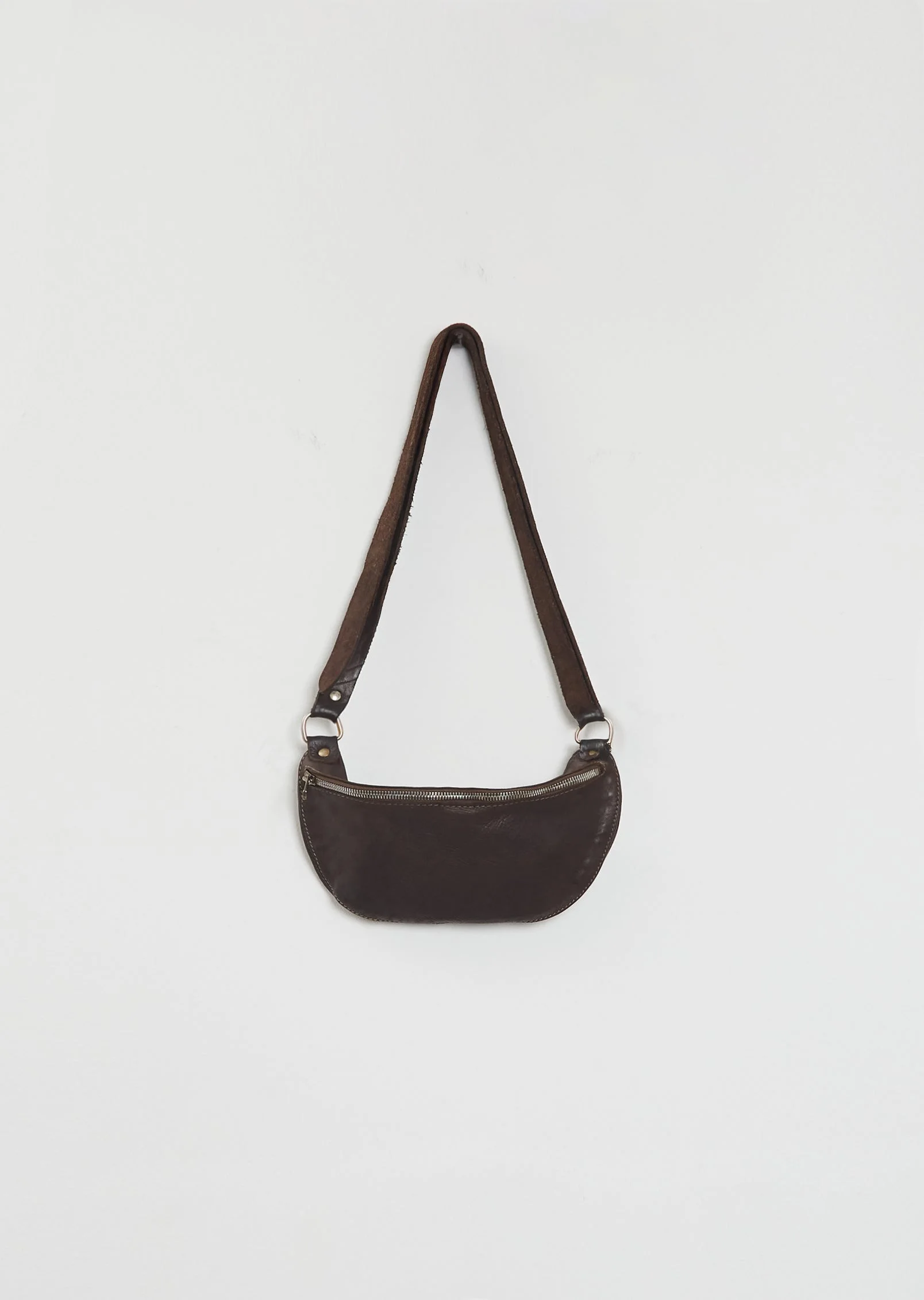 Leather Belt Bag, Small — Brown - 1