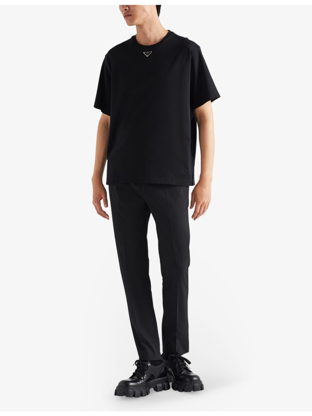 Short-sleeved logo-tab cotton-jersey T-shirt - 2