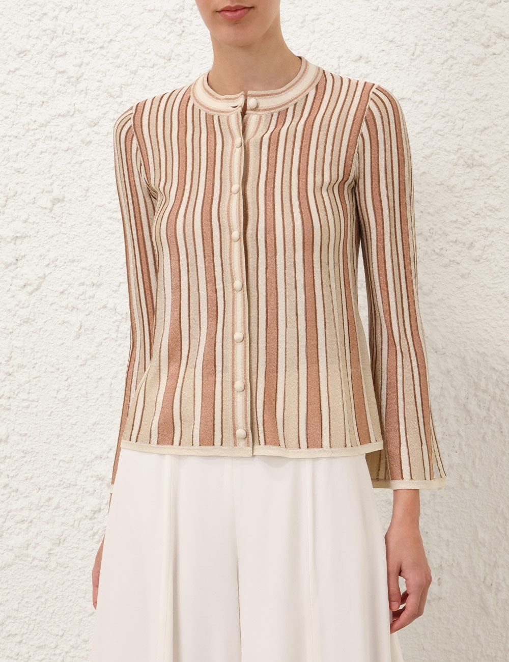 CRUSH METALLIC STRIPE CARDIGAN - 2