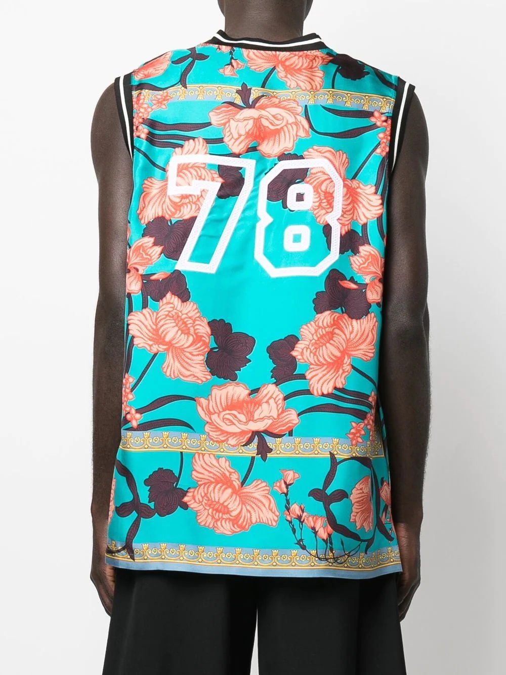 floral-print logo top - 4