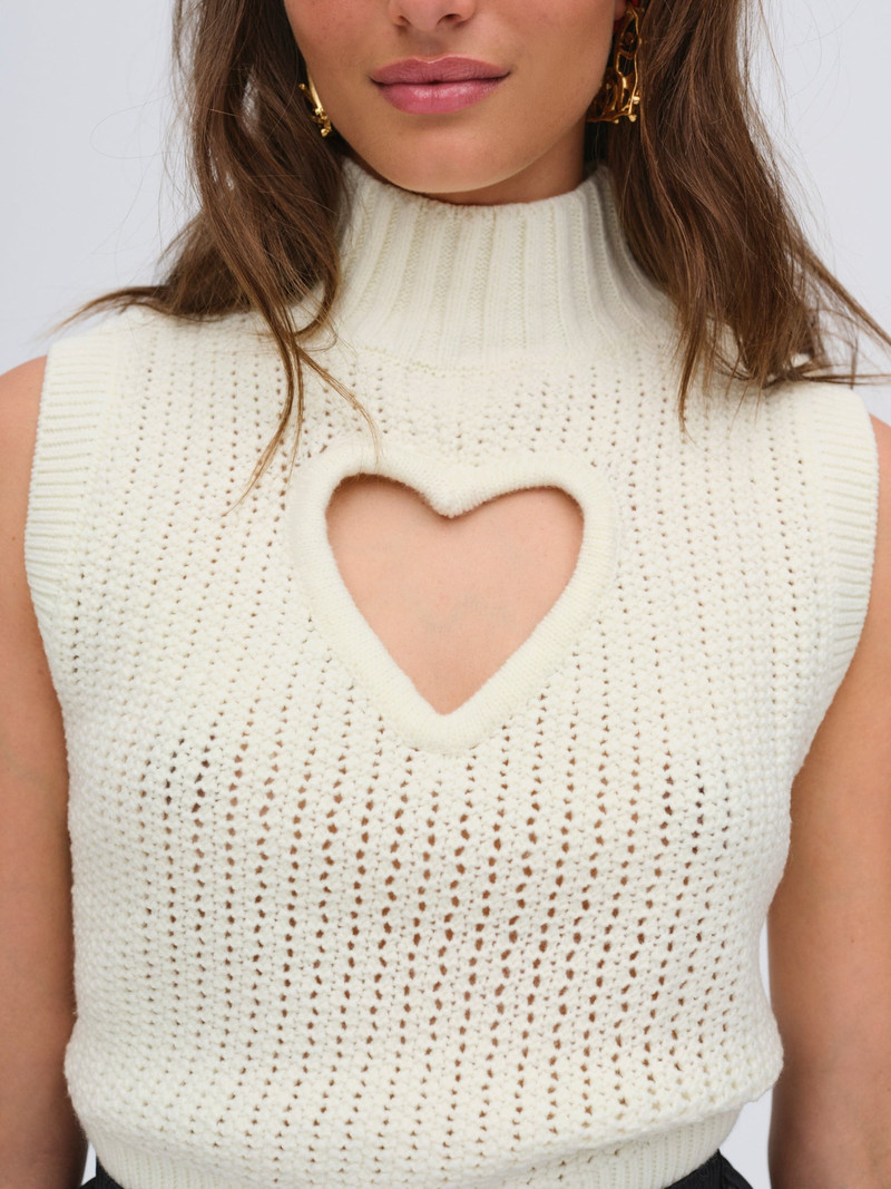 For Love & Lemons Rebecca Heart Sweater Vest outlook