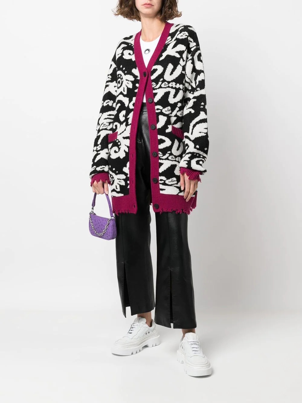 distressed-effect cardi-coat - 2