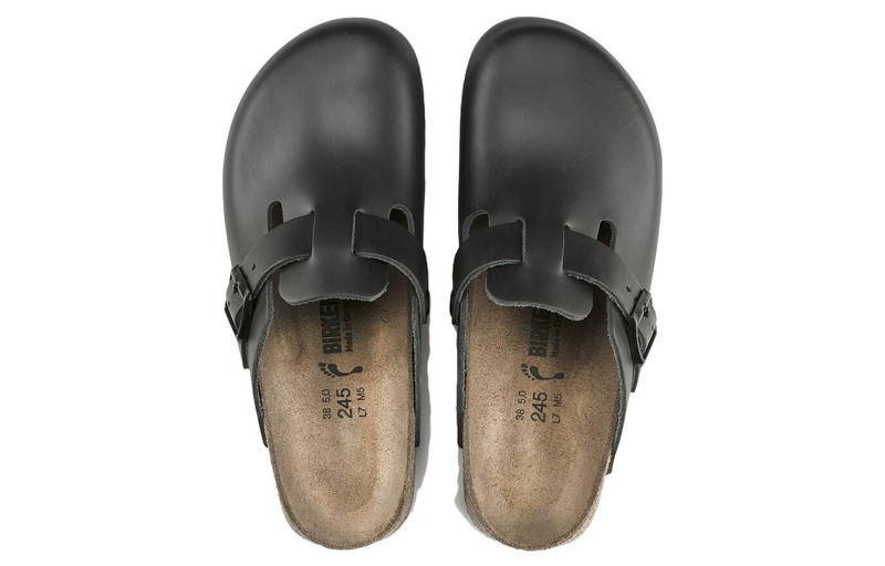 BIRKENSTOCK Birkenstock Boston Super Grip Natural Leather 'Black' 0060196 outlook