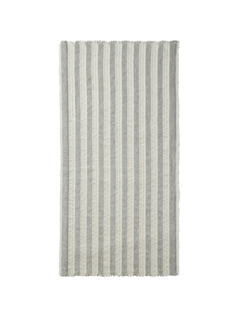 striped-pattern fringed scarf 1