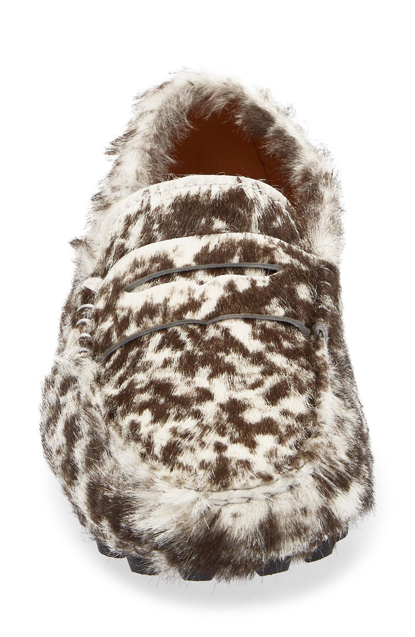 Tod's Genuine Calf Hair Penny Loafer in Tmoro/Bianco at Nordstrom - 4