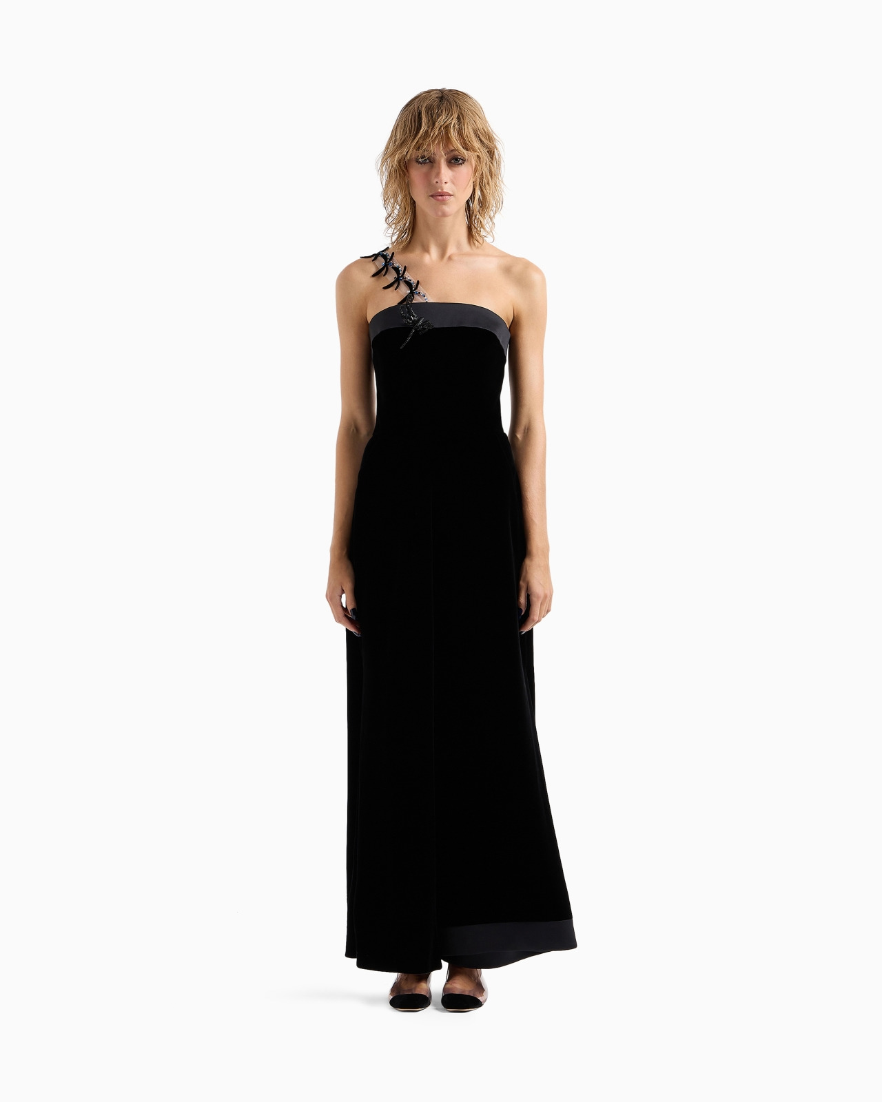 VELVET BUSTIER DRESS WITH EMBROIDERY - 4