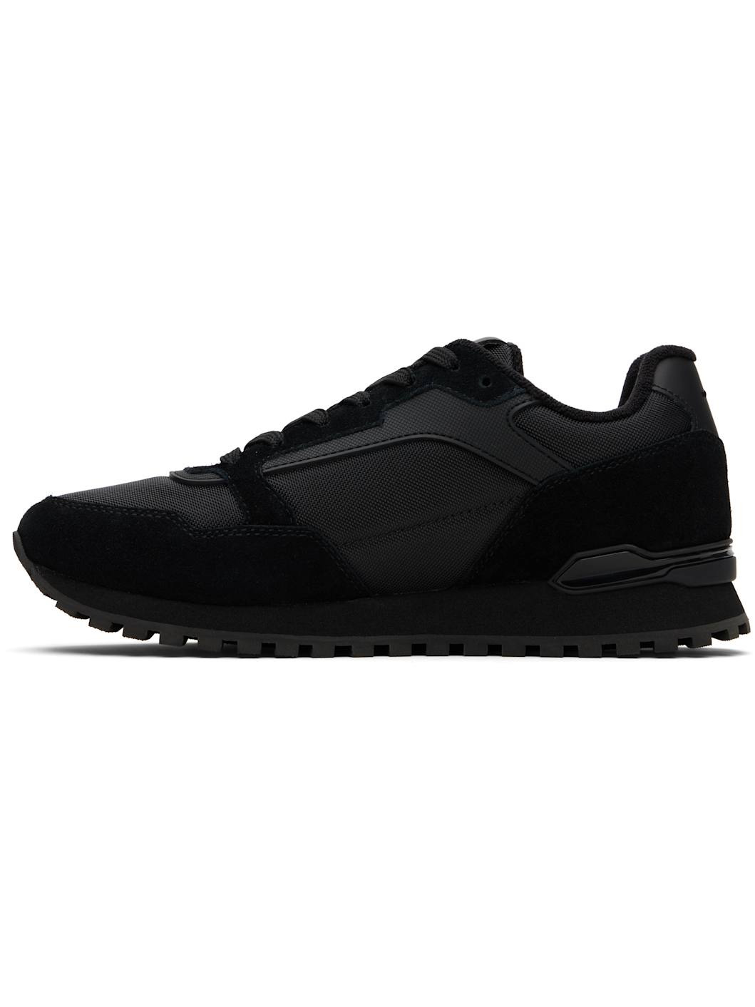 Black Logo Faux-Suede Sneakers - 3
