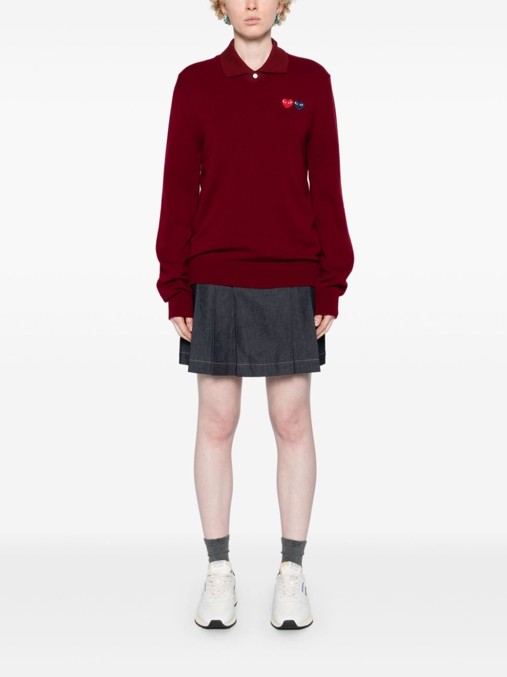 heart-patch wool jumper - 3