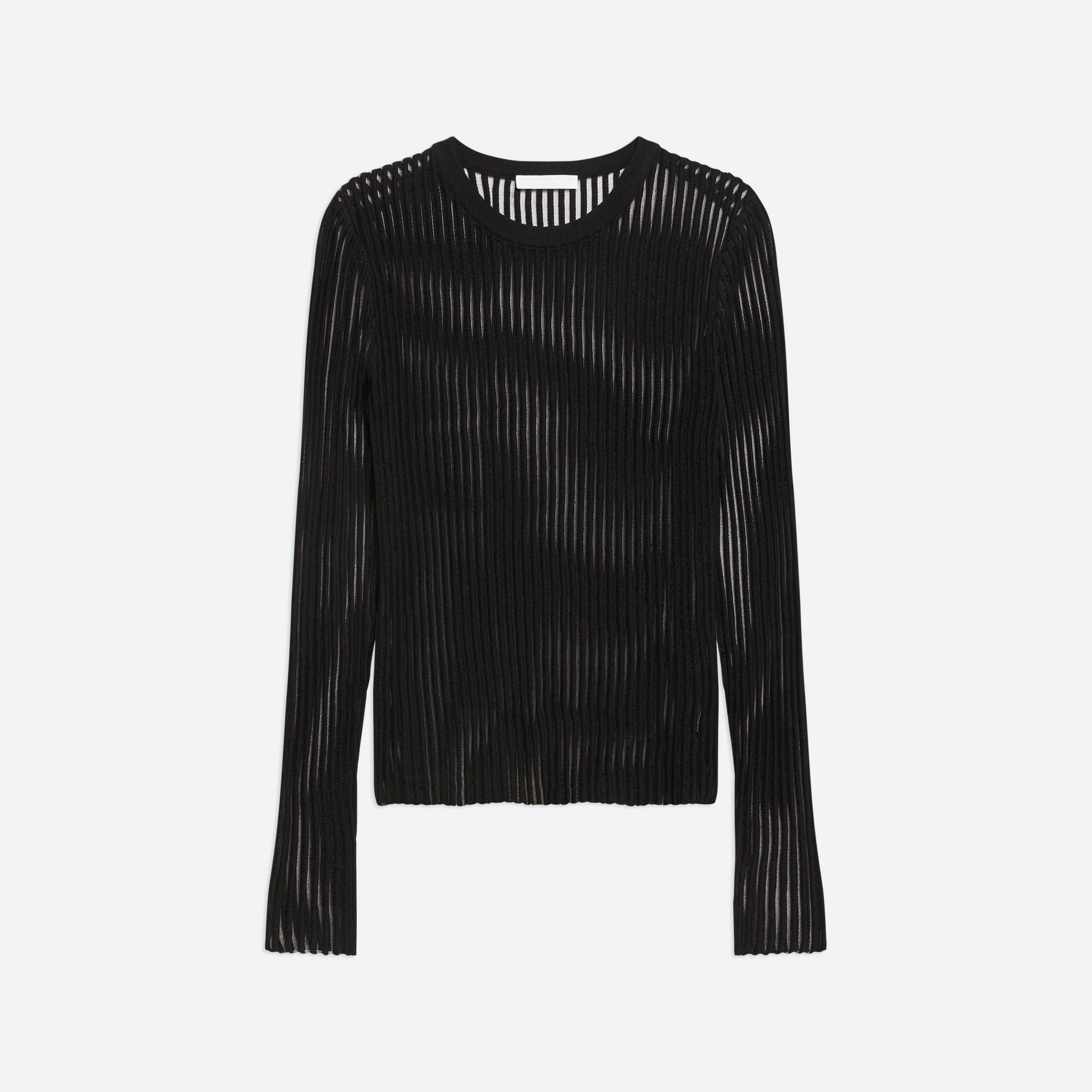 SPACED SHEER CREWNECK - 1