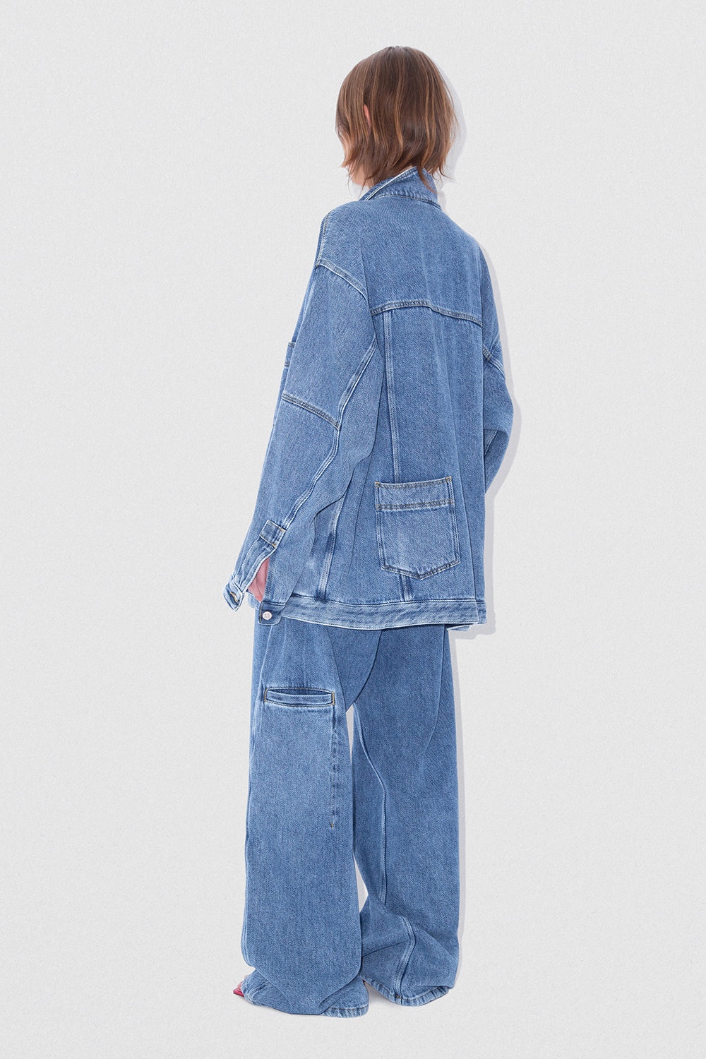 D DENIM OVERSIZE JACKET STONE WASH DENIM - 5