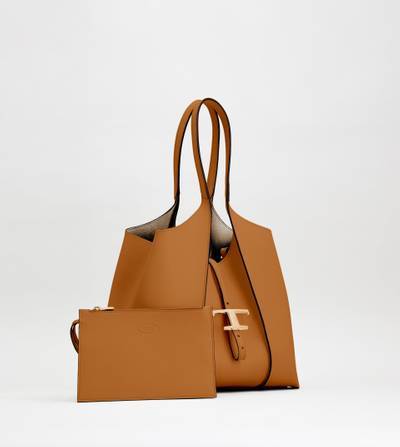 Tod's T TIMELESS SHOPPING BAG IN LEATHER SMALL - BROWN outlook