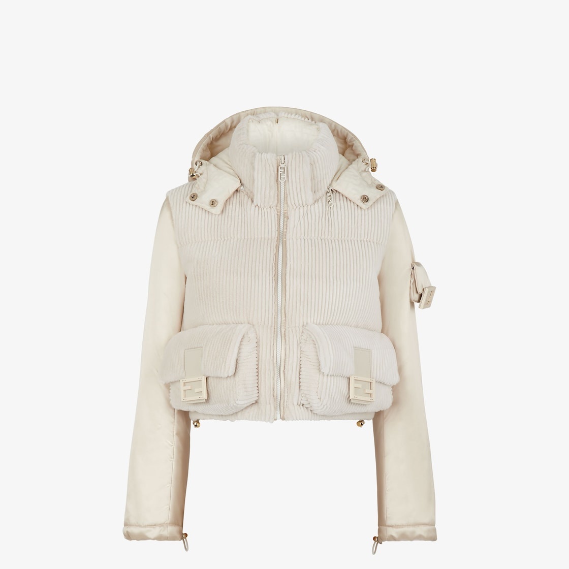 White nylon and mink vest - 1