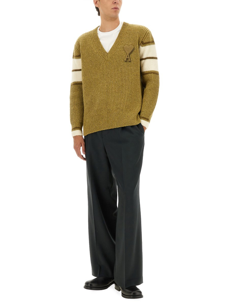 WOOL COLLEGE STYLE SWEATER - 2
