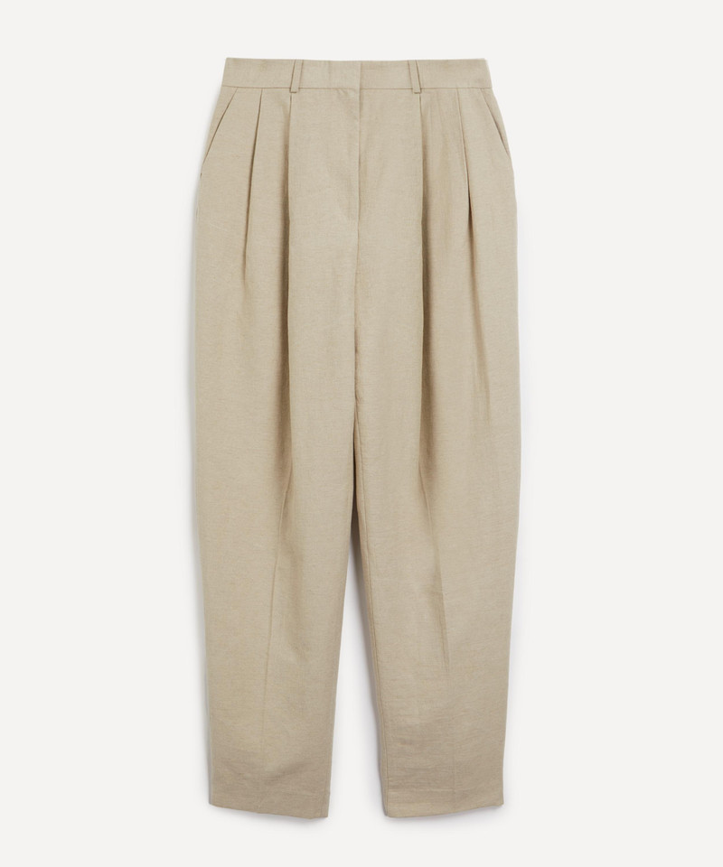 Double-Pleated Linen Tailored Trousers 1
