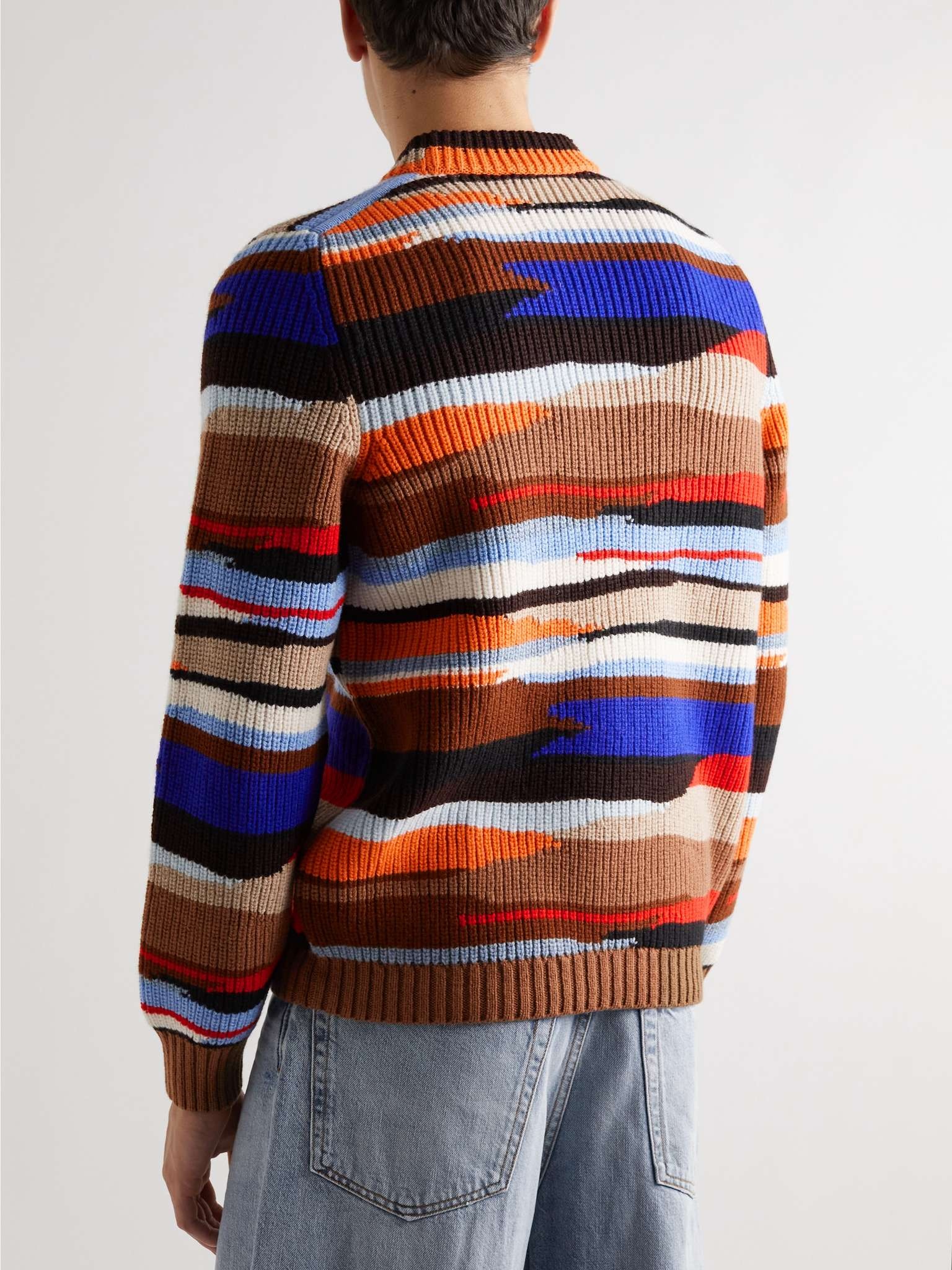 Striped Intarsia Wool Sweater - 4