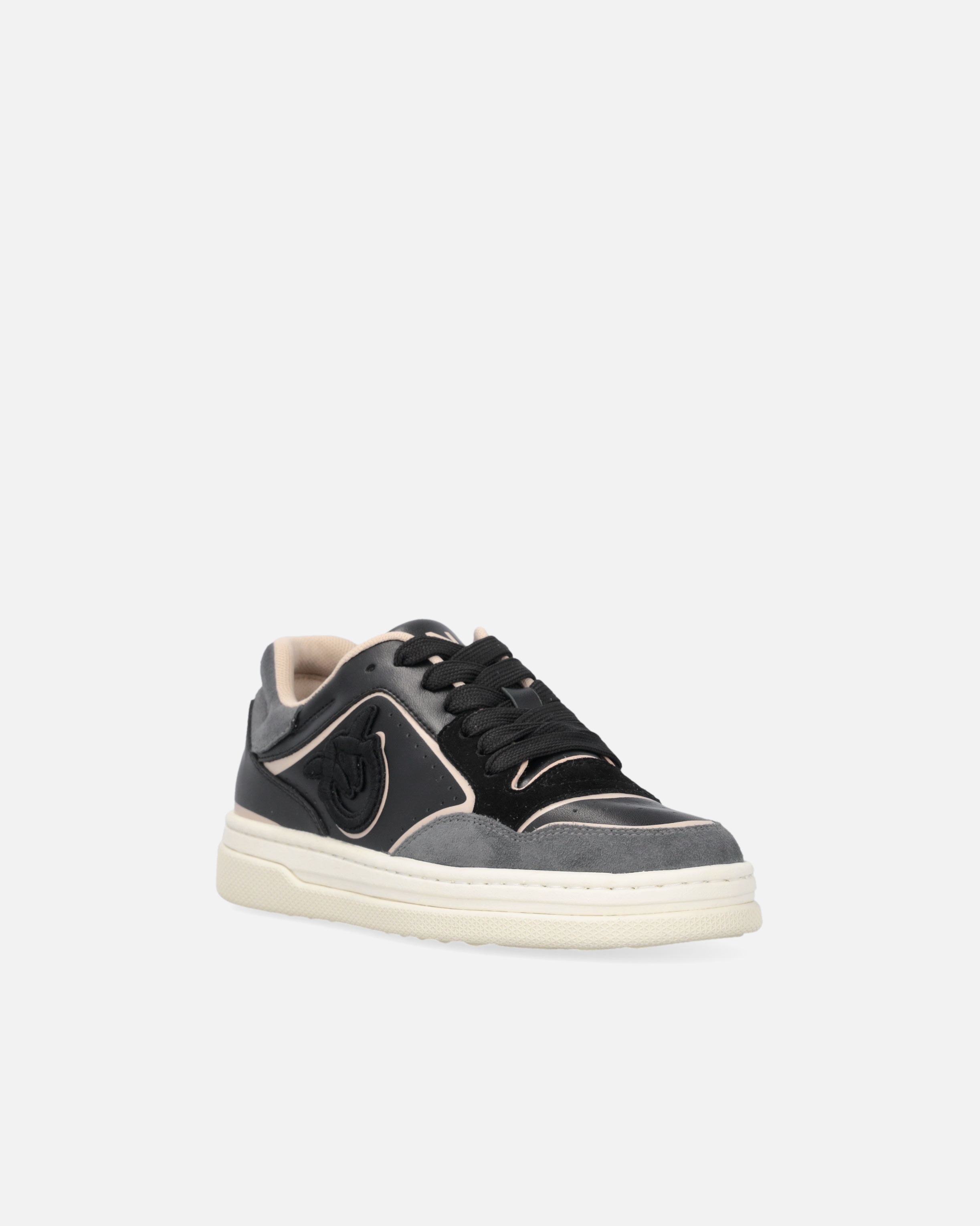 FLAT LEATHER SNEAKERS WITH EMBROIDERED LOGO - 2