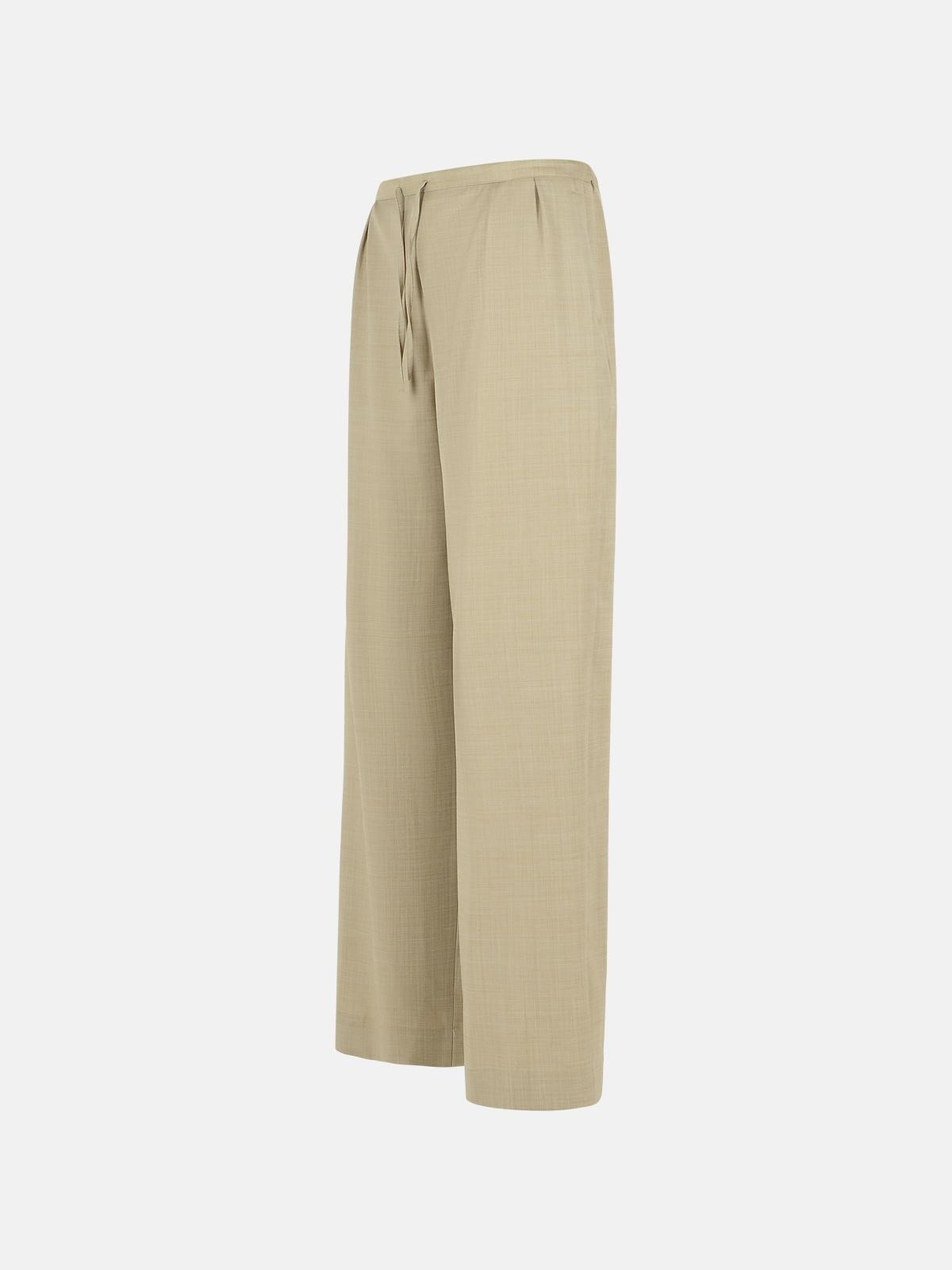 'COVE' BEIGE VIRGIN WOOL PANTS - 2