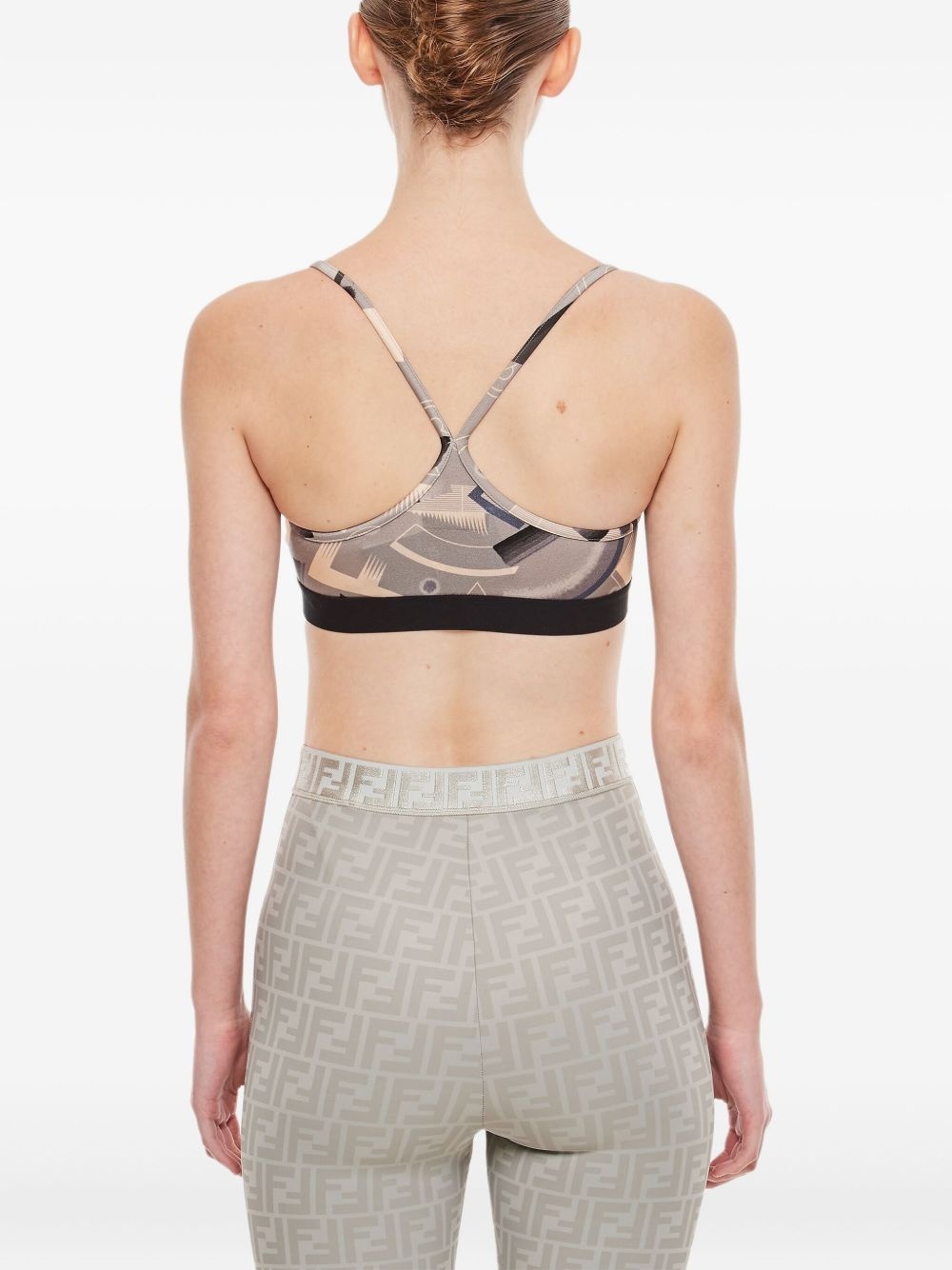 abstract-print sports bra - 3
