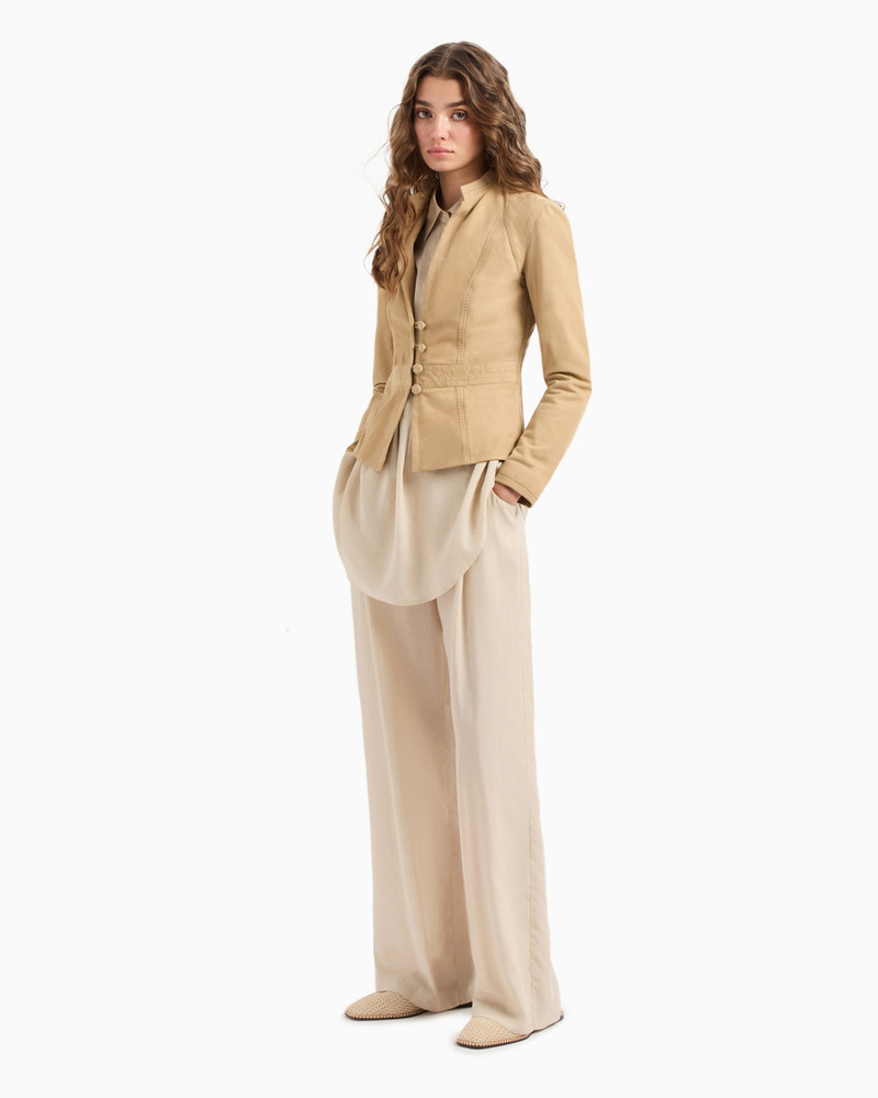 EMPORIO ARMANI Palazzo trousers in a fluid fabric outlook