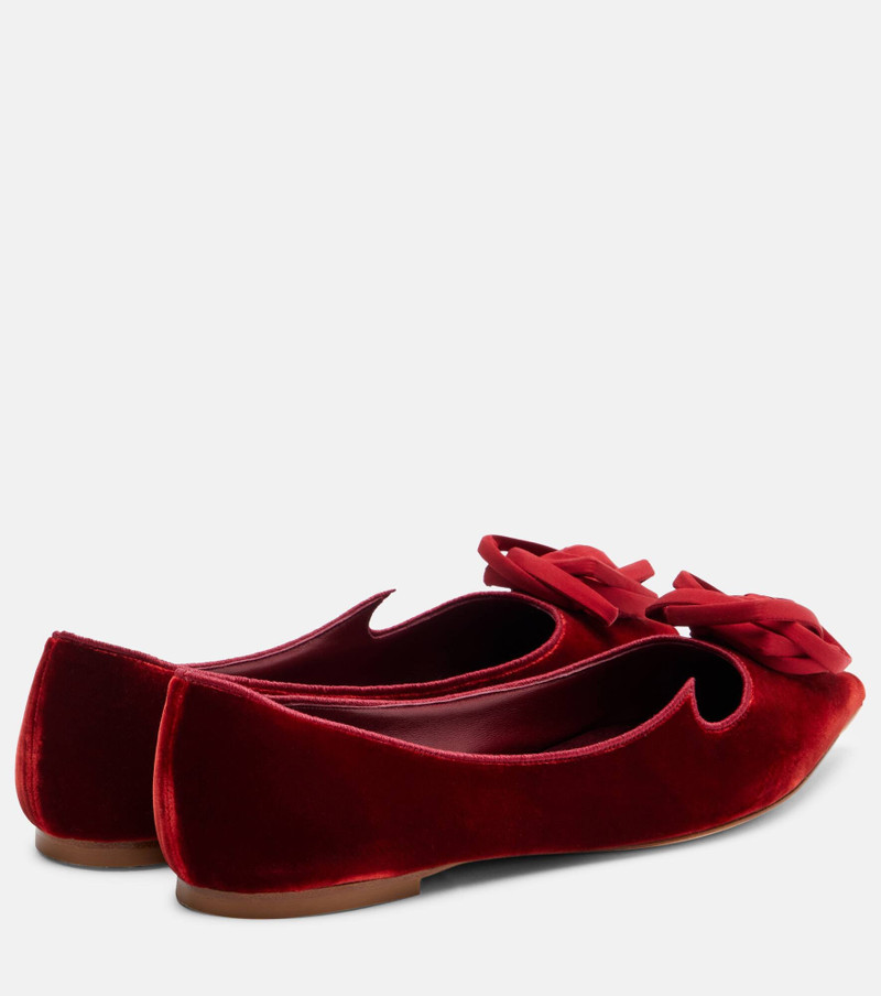 I Love Vivier Rose velvet ballet flats 2