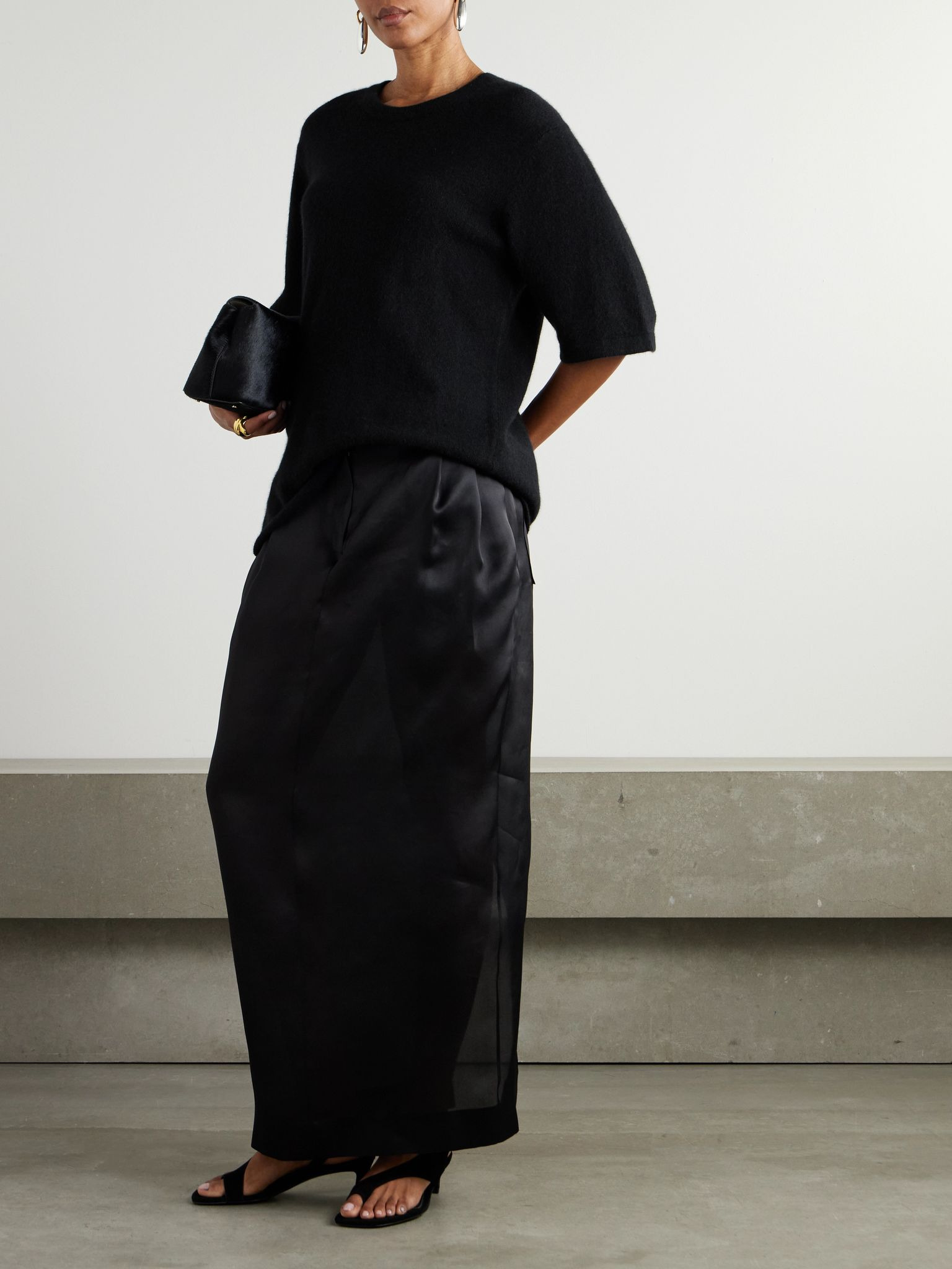 Wool-blend T-shirt Black - 2