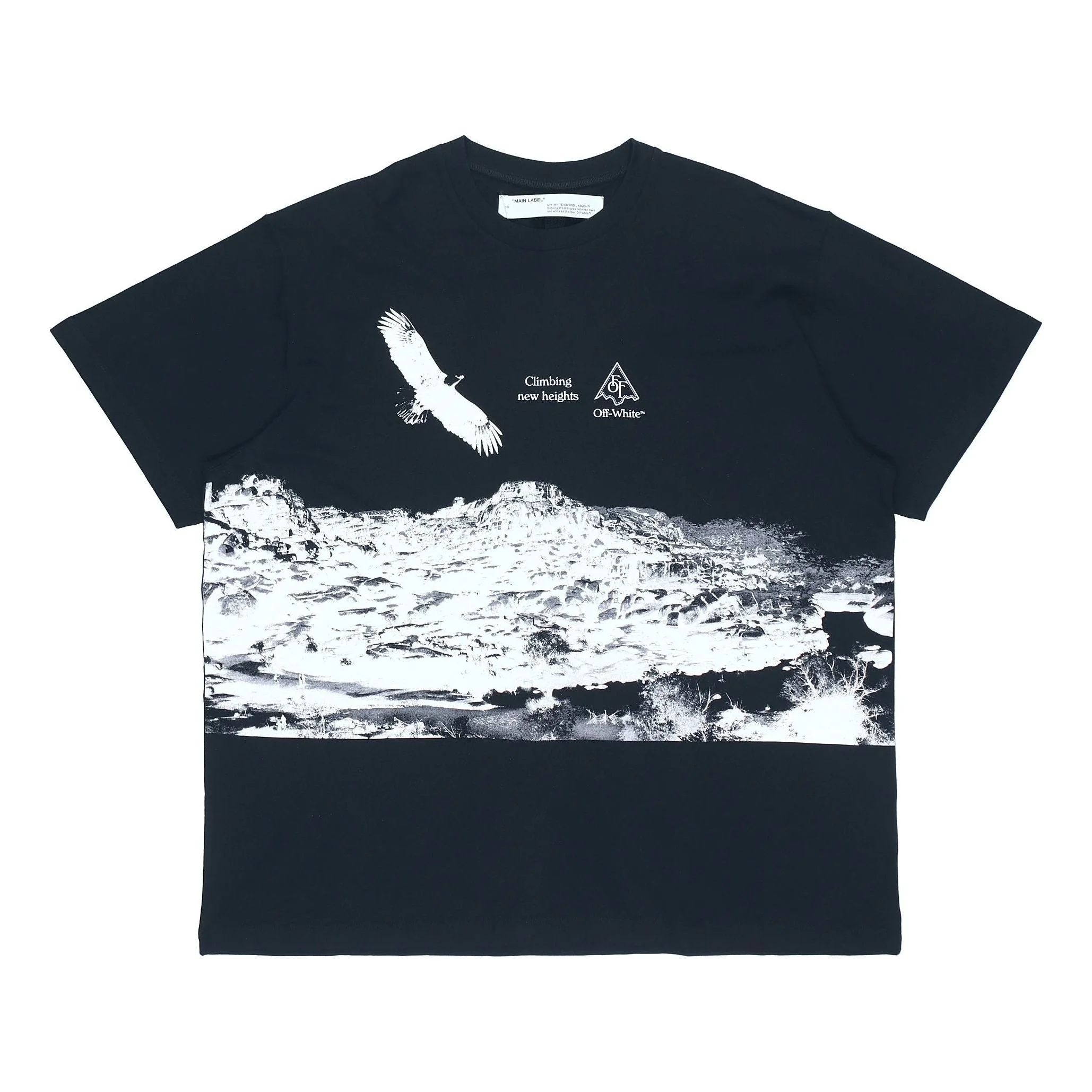 Off-White Climbing new Heights print Printing Men Loose Black OMAA038S201850161001 - 1