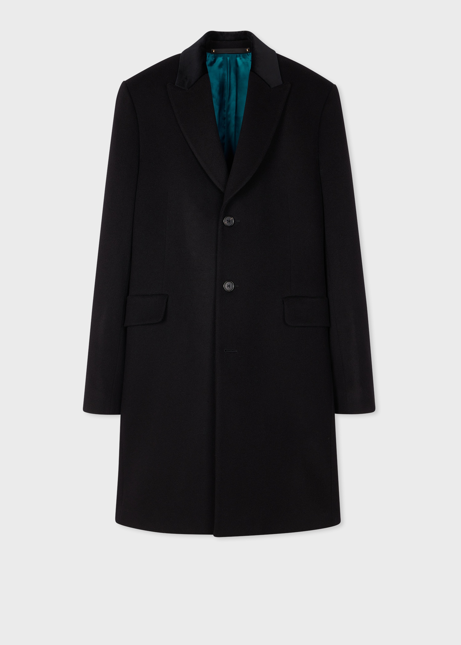 Black Wool-Cashmere Epsom Coat - 1