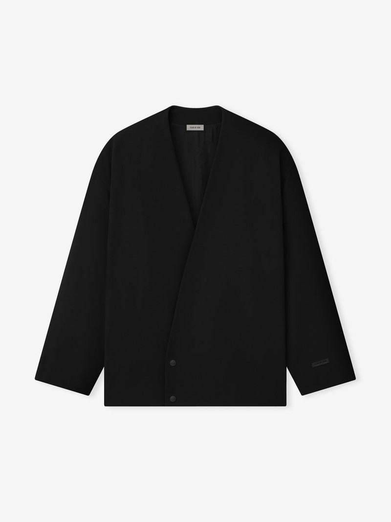 Easy Care Wool Relaxed Lapelless Jacket - 1