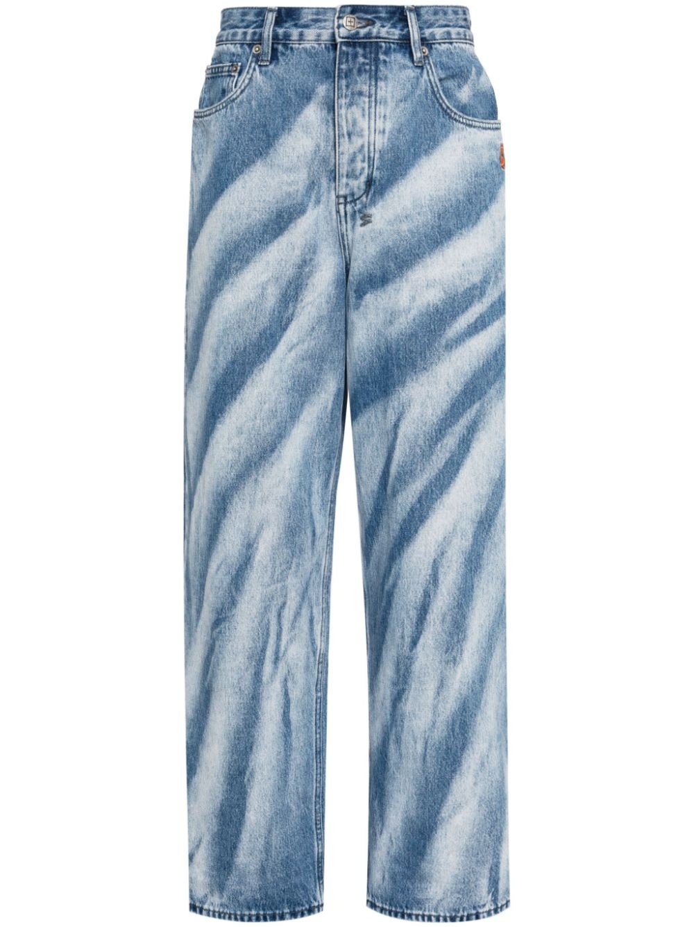 striped straight-leg jeans - 1