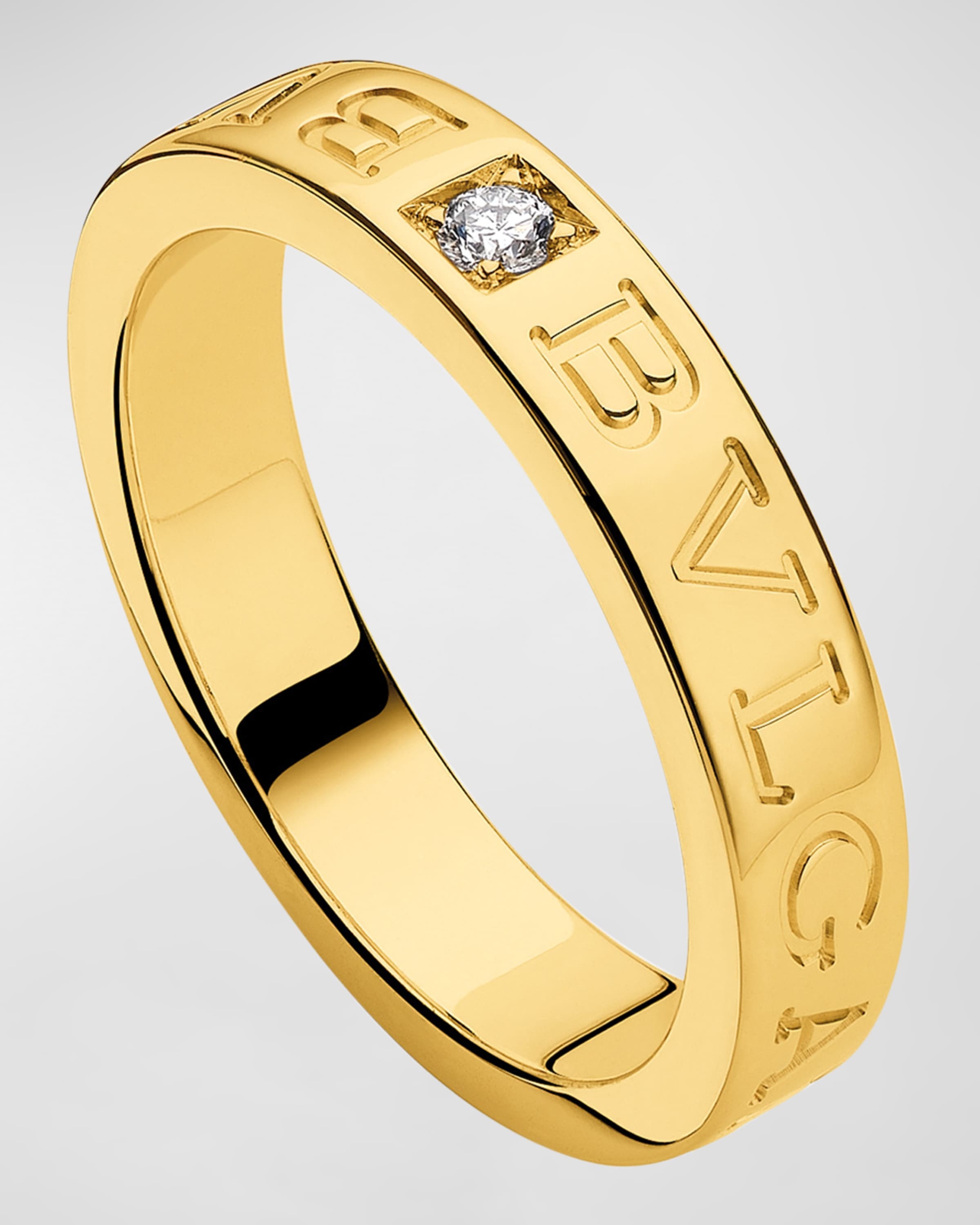 18K Yellow Gold B.Zero1 Logo Diamond Ring - 1