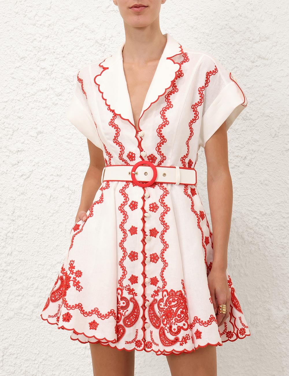 LUCKY EMBROIDERED MINI DRESS - 2