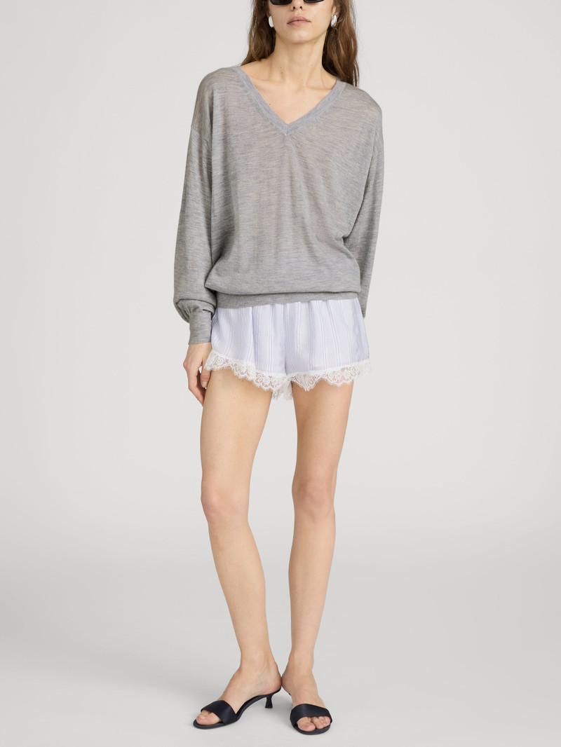 FRAME The Stripe Lace Lounge Short outlook