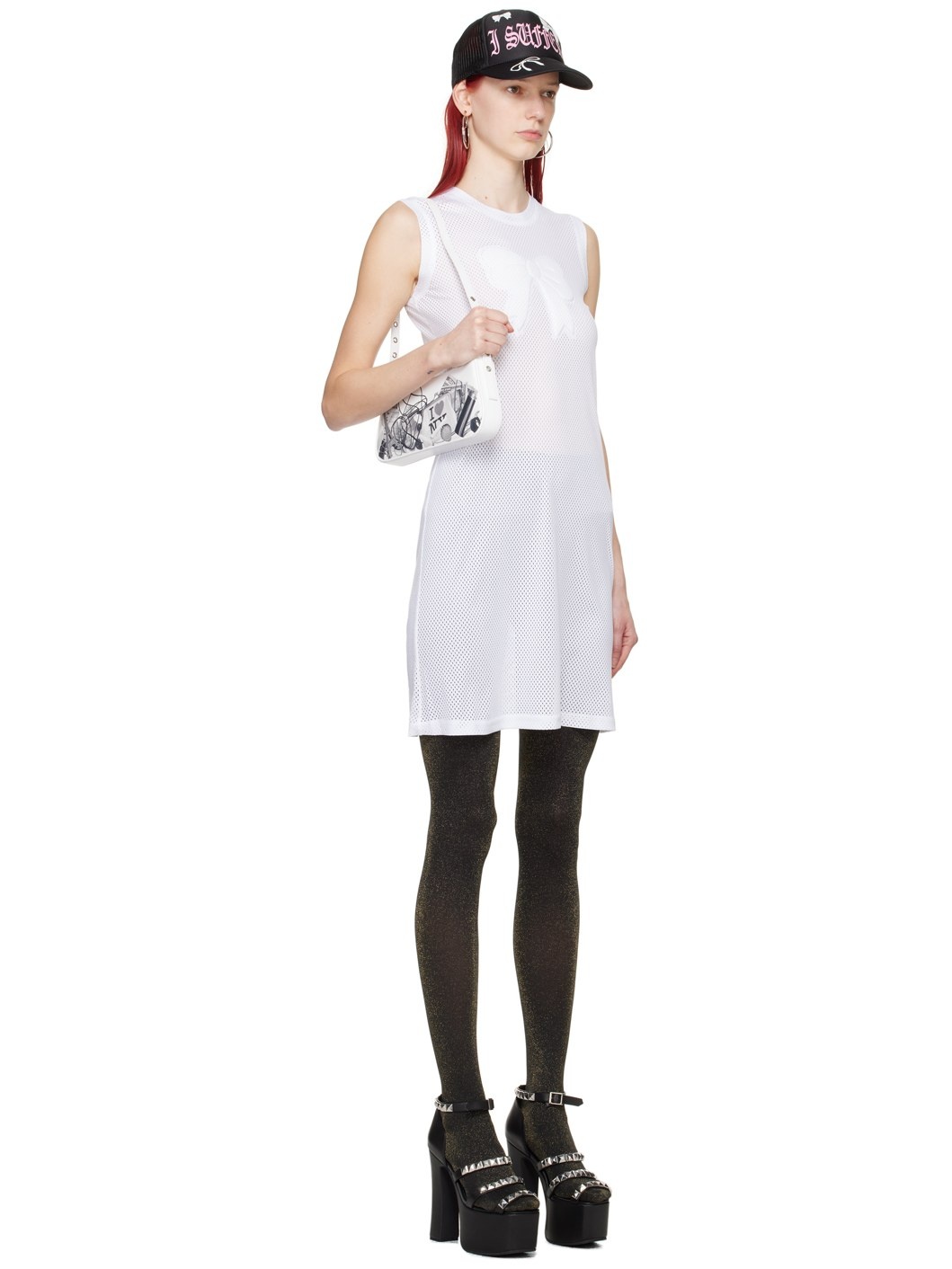 White Bow Midi Dress - 2