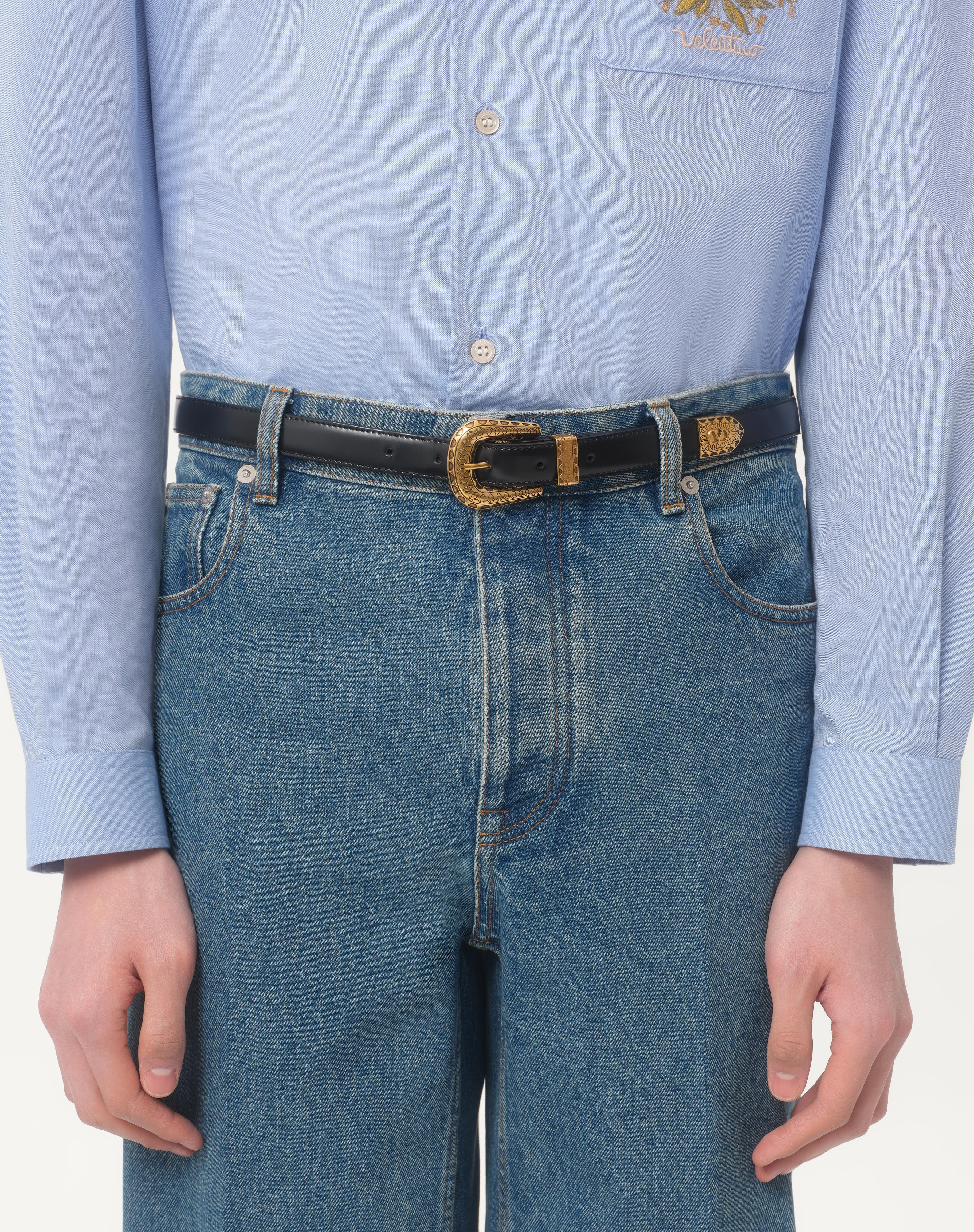 VLOGO SIGNATURE BRUSHED CALFSKIN BELT 20 MM - 2
