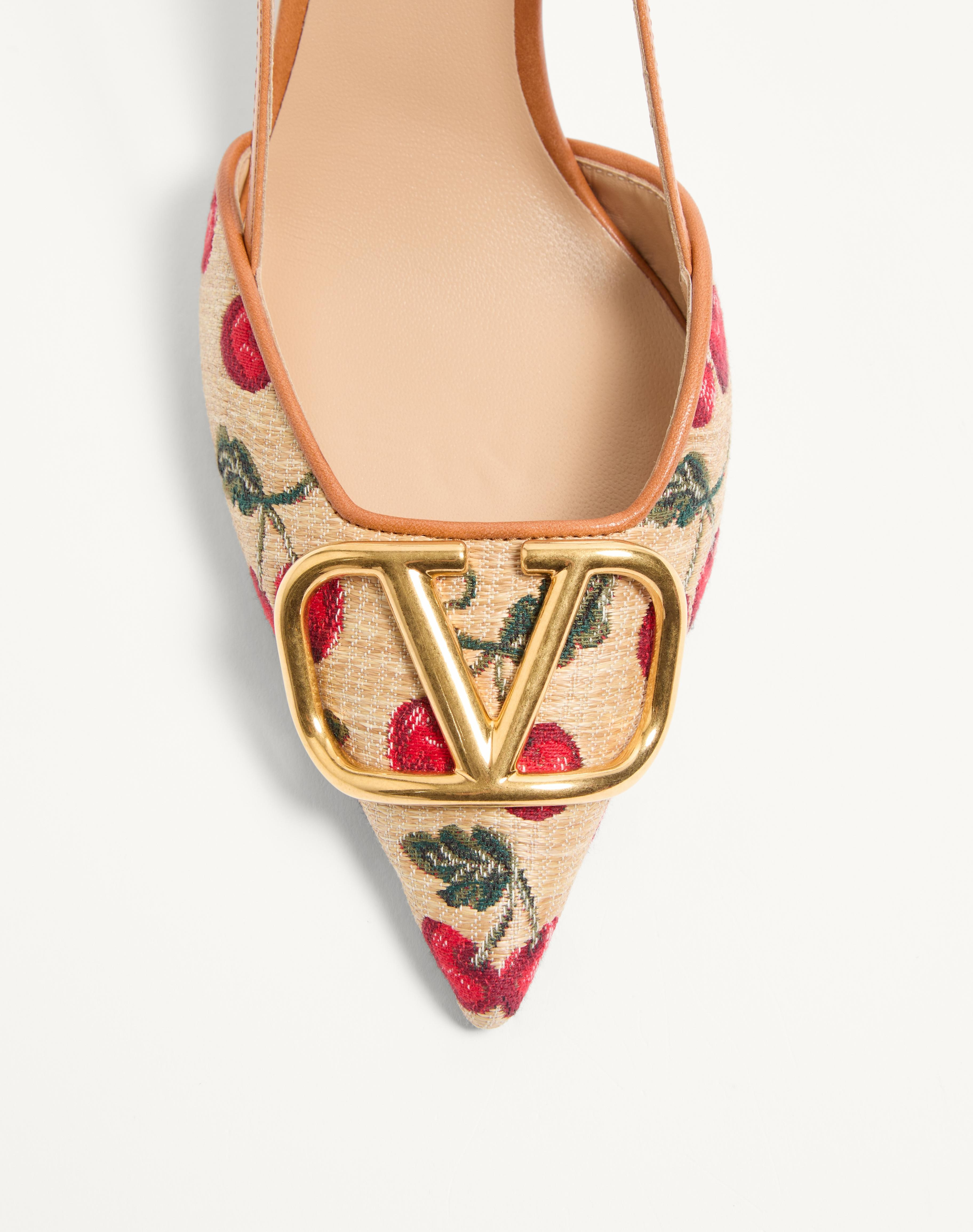 VLOGO SIGNATURE SLINGBACK PUMPS IN CHERRYFIC PATTERN 80MM - 5