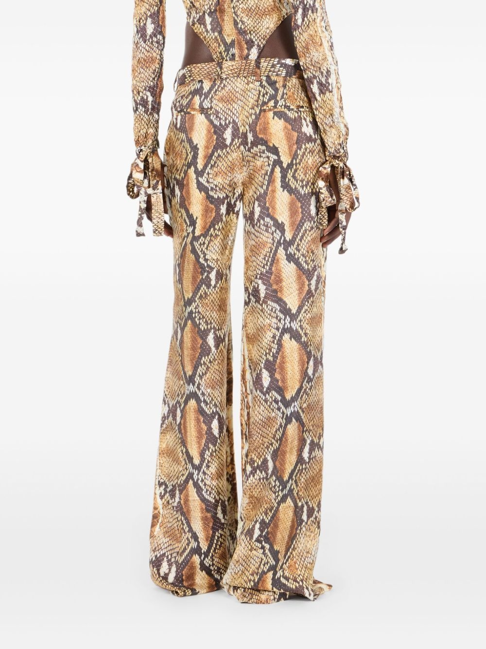 snakeskin-print trousers - 3
