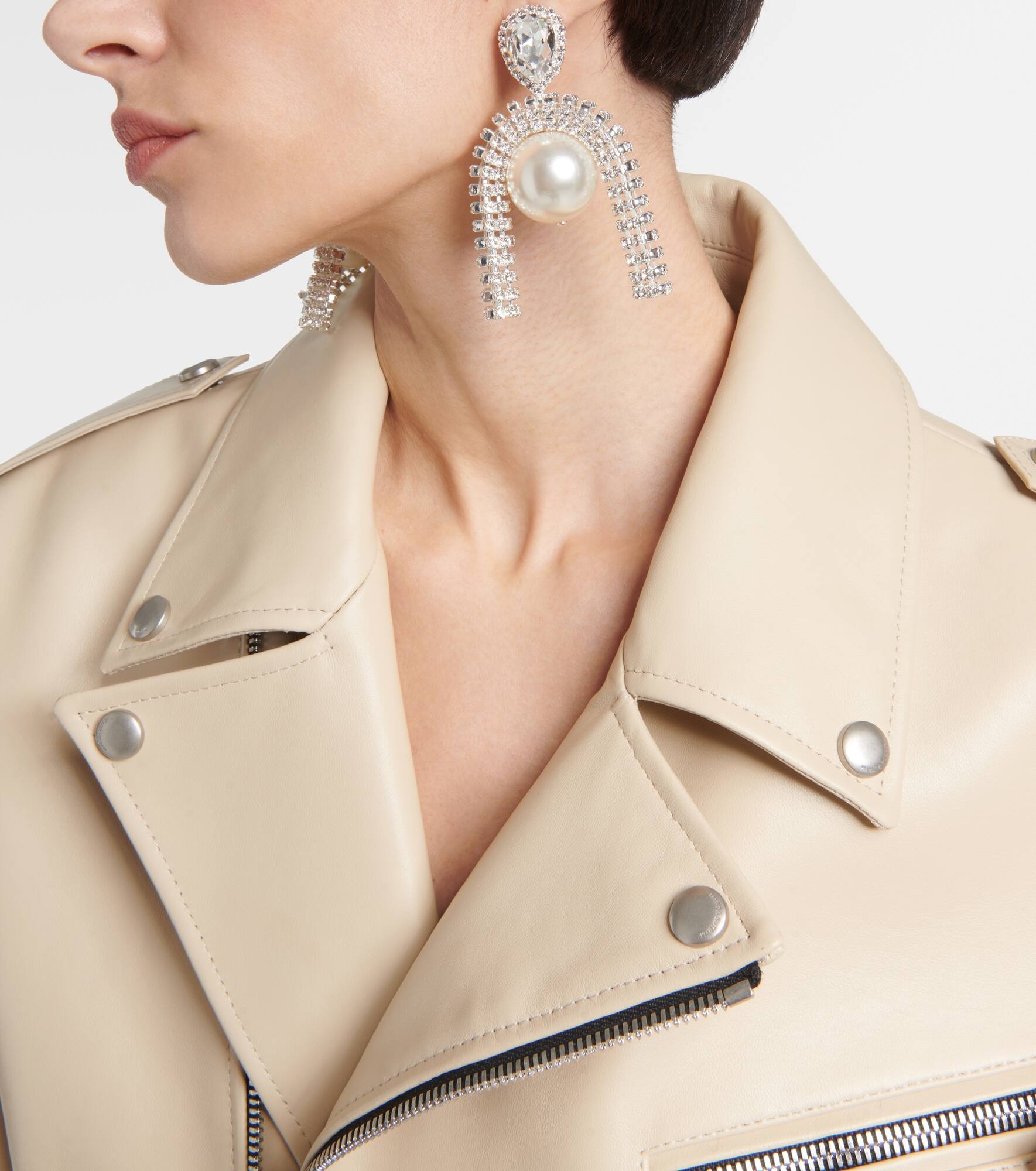 Pearl and crystal-embellished earrings - 3