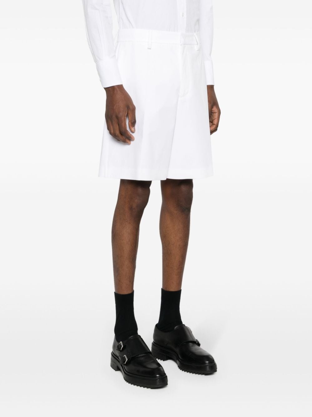 cotton pressed-crease shorts - 3