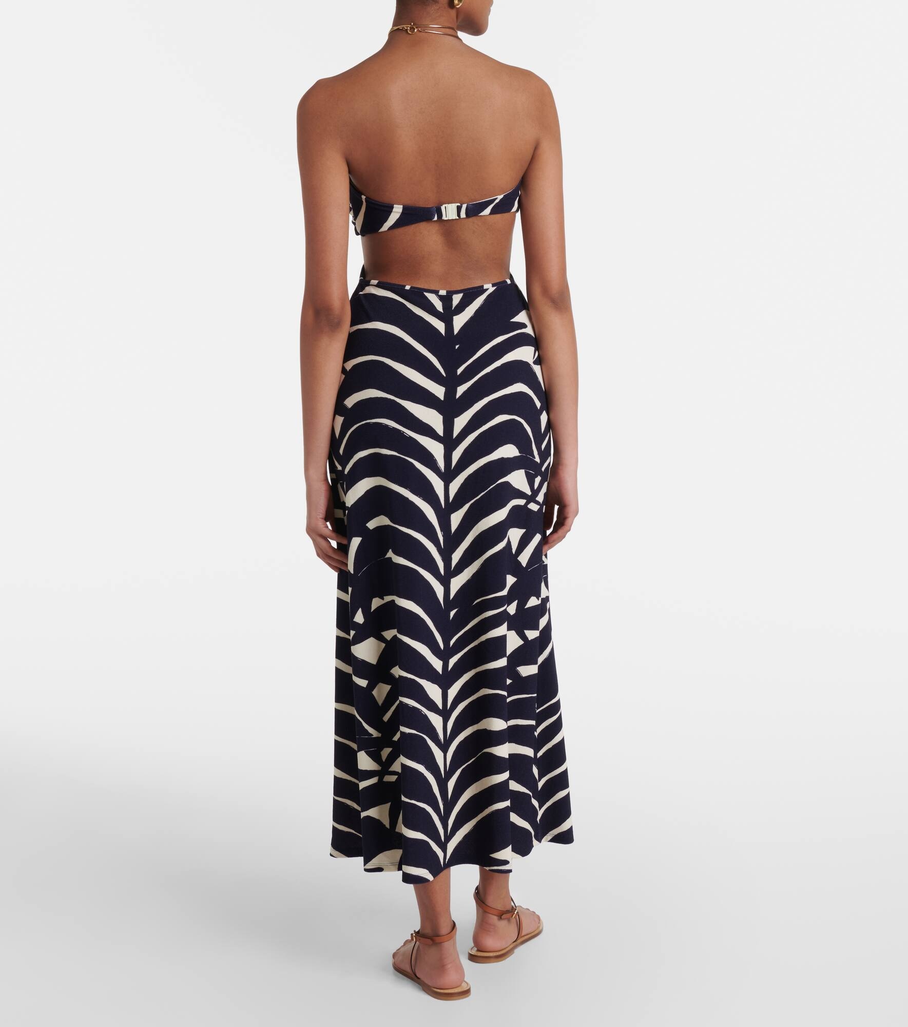 Ocean Layers cutout terry maxi dress - 3