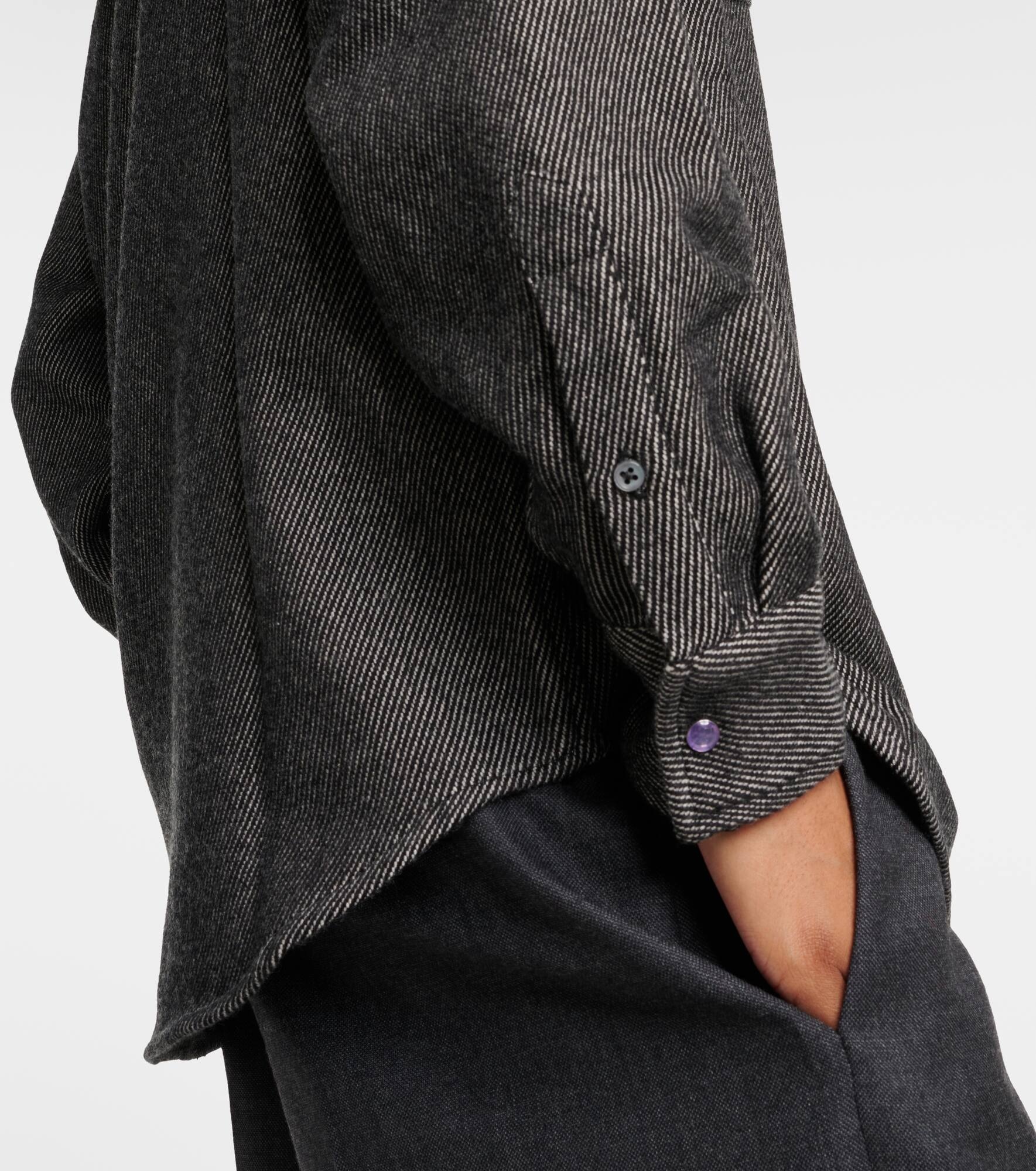 Cashmere and cotton denim shirt - 5