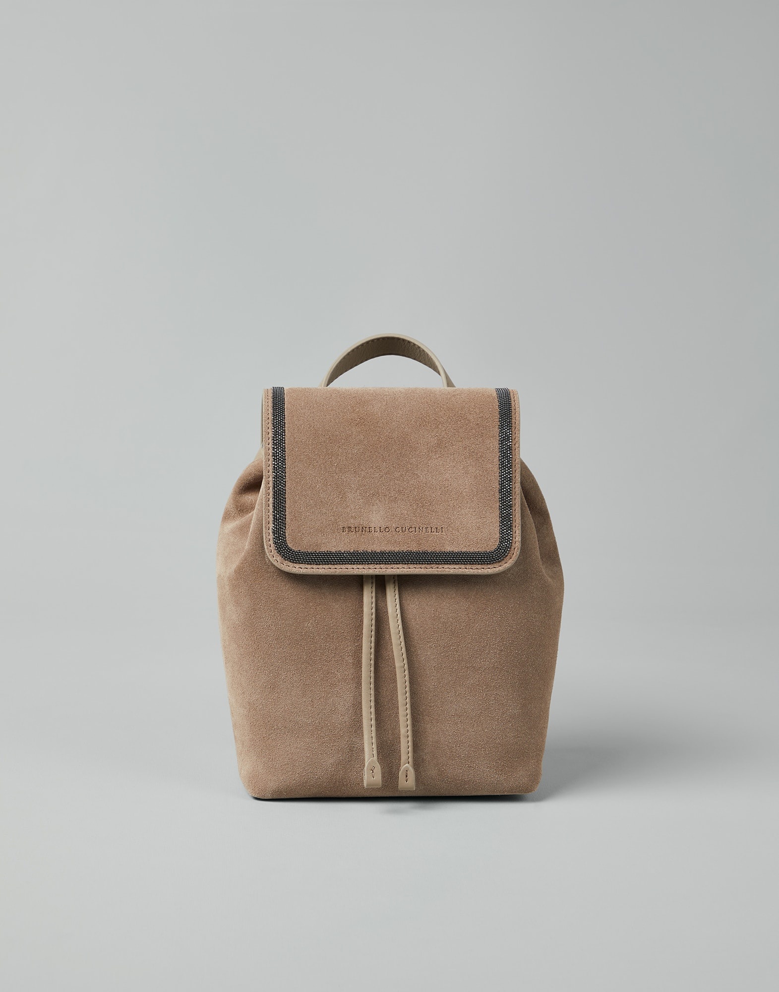 Suede backpack with precious contour - 1