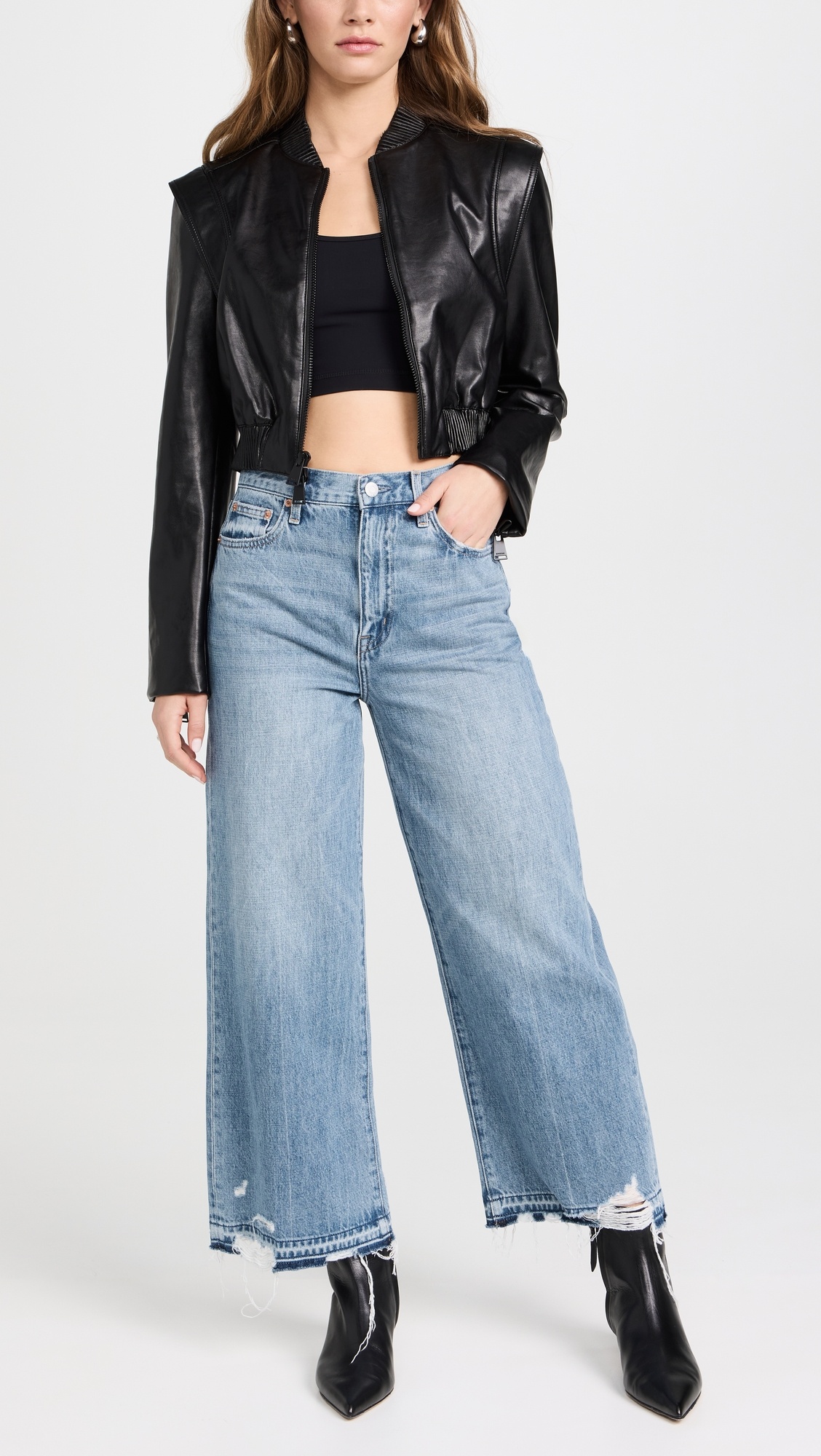 Doreen Luxe Vegan Leather Boxy Bomber Jacket - 8