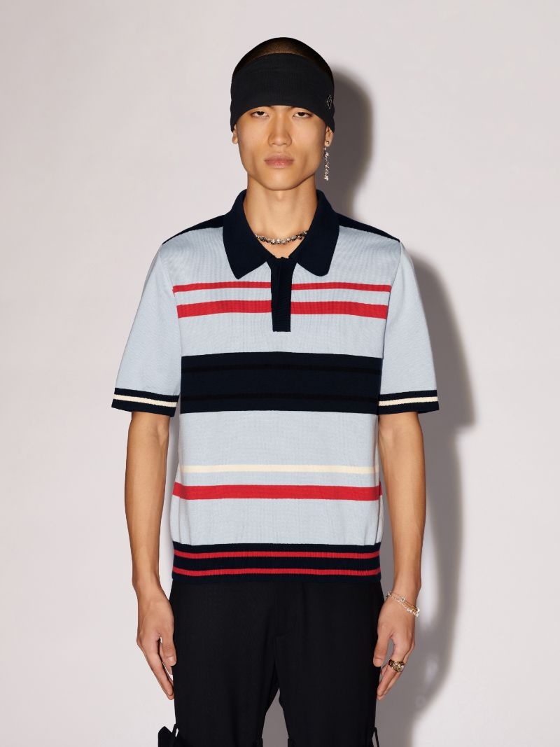 Multi Stripes Knit S/S Polo - 3