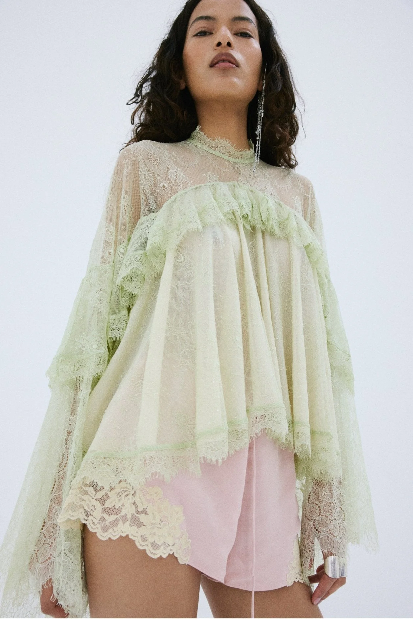 ELIA SHORTS IN PINK CREPE DE CHINE - 1