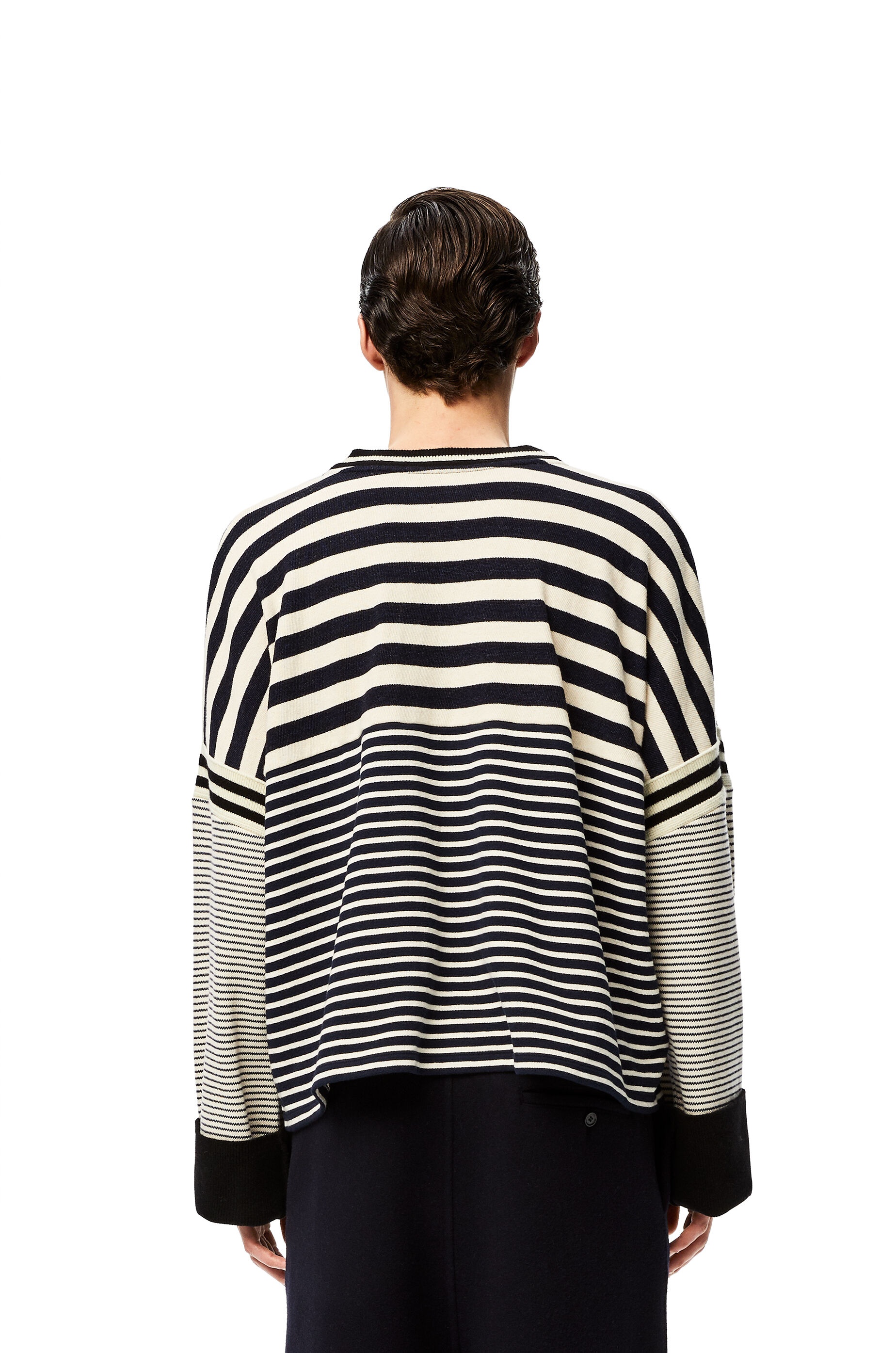 Oversize sweatshirt in striped cotton - 4