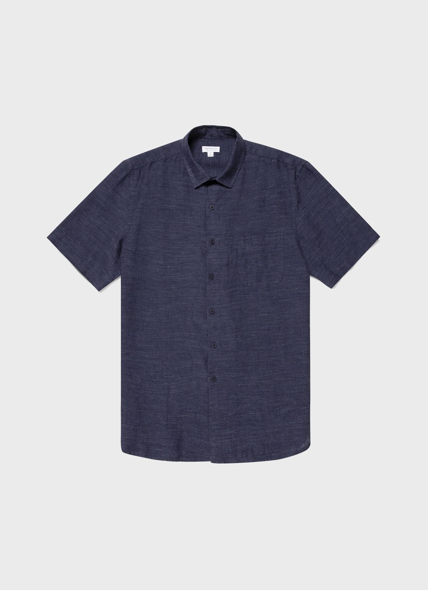 Short Sleeve Linen Shirt - 1