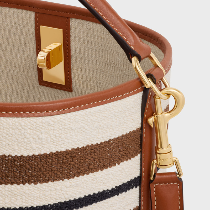 Bucket 16 Bag in striped textile with celine JACQUARD 4