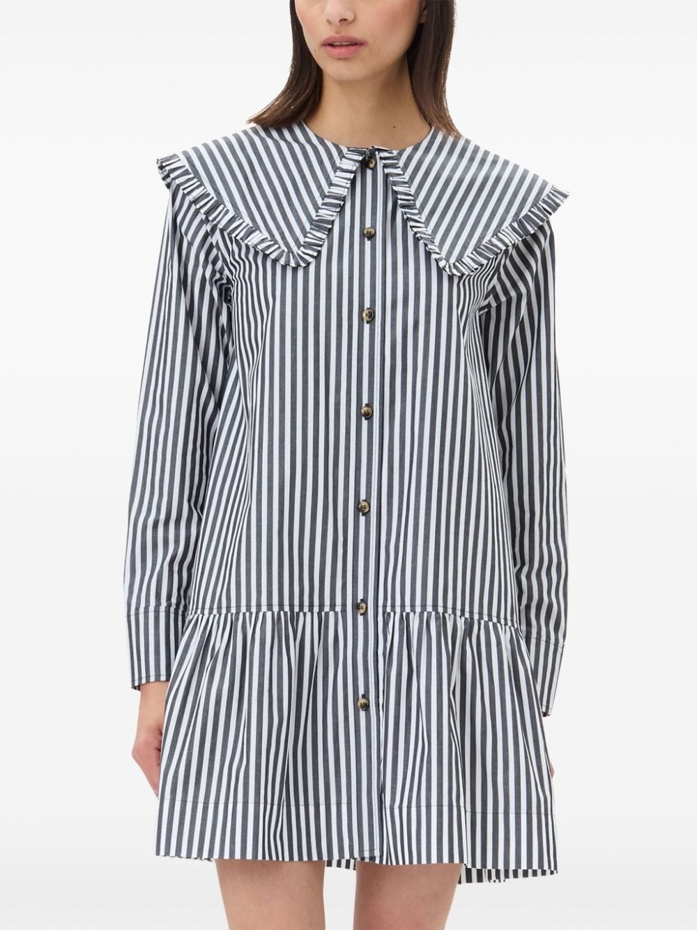 striped cotton shirt dress - 5