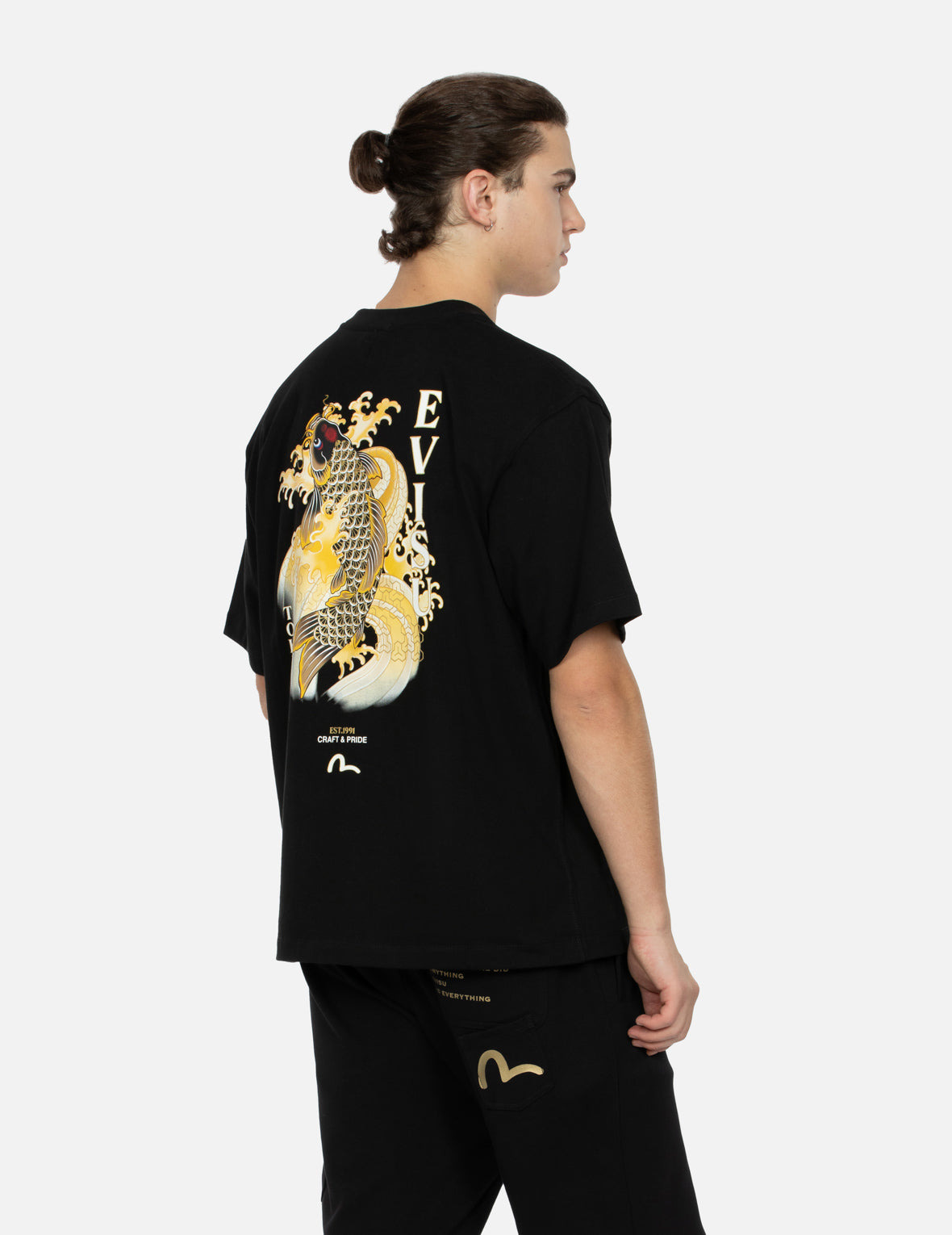 SEAGULL EMBROIDERY AND CARP PRINT RELAX FIT T-SHIRT - 7
