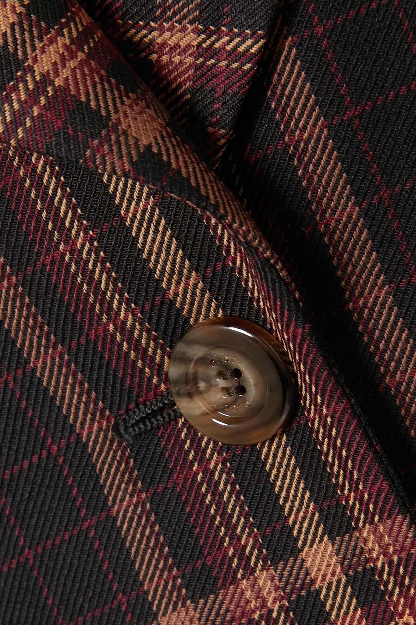 Checked wool-twill blazer - 5